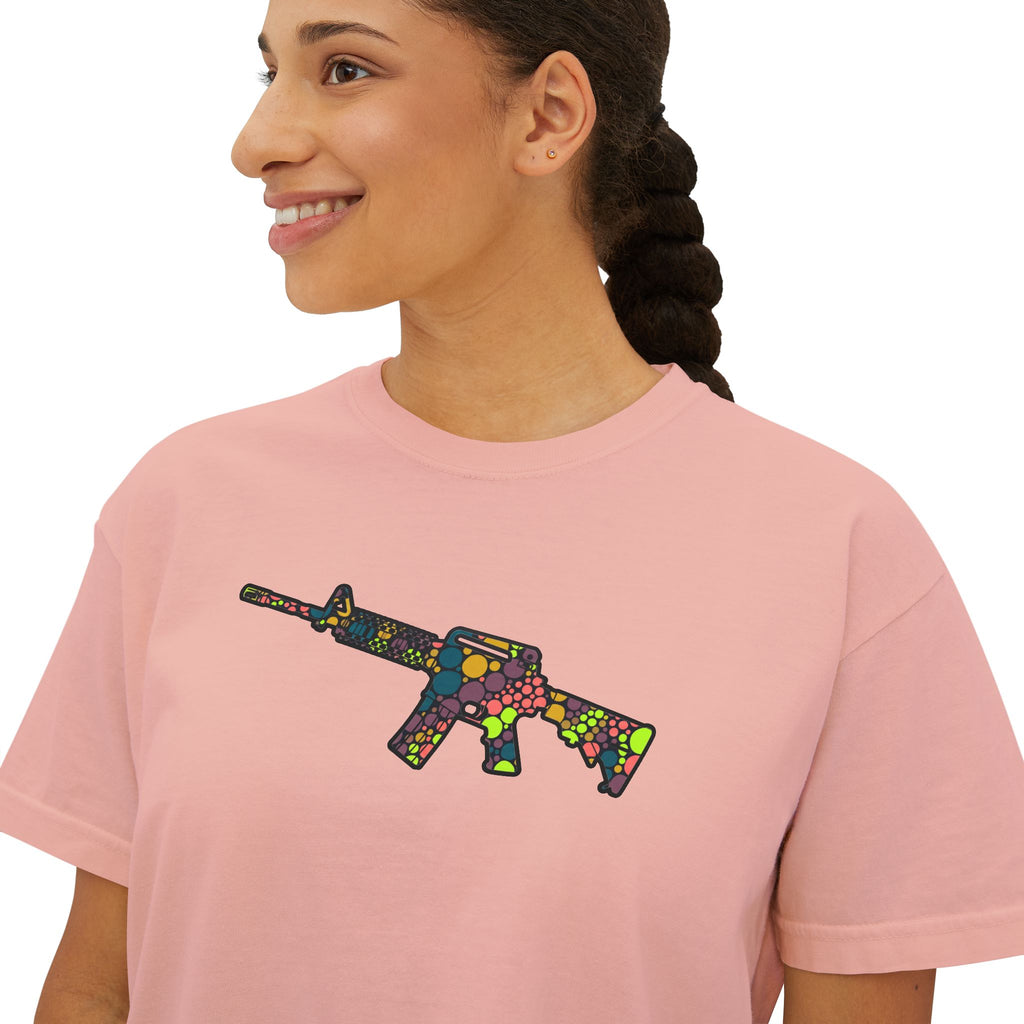 The Dots Collection- AR-15 Graphic-Women's Boxy Tee