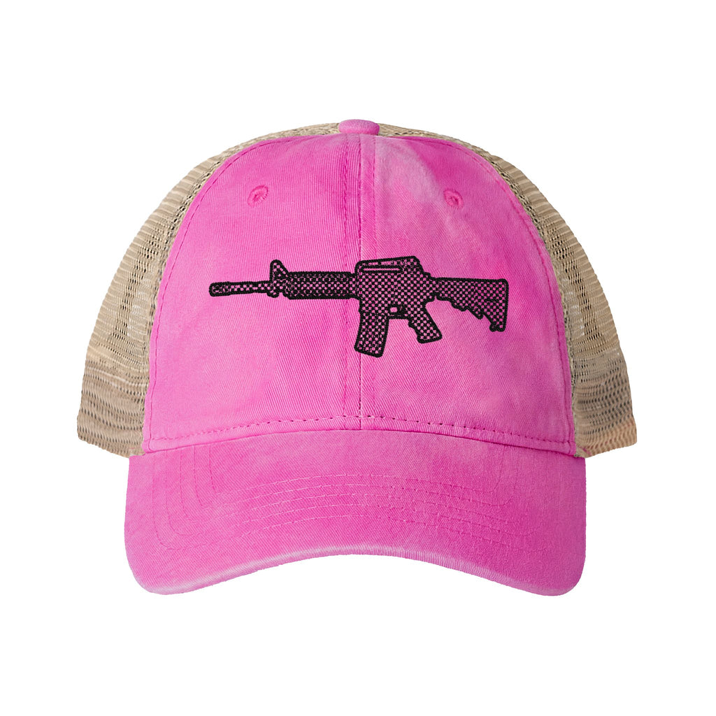 The Checker Collection- AR Rifle-Women's Washed Mesh-Back Cap