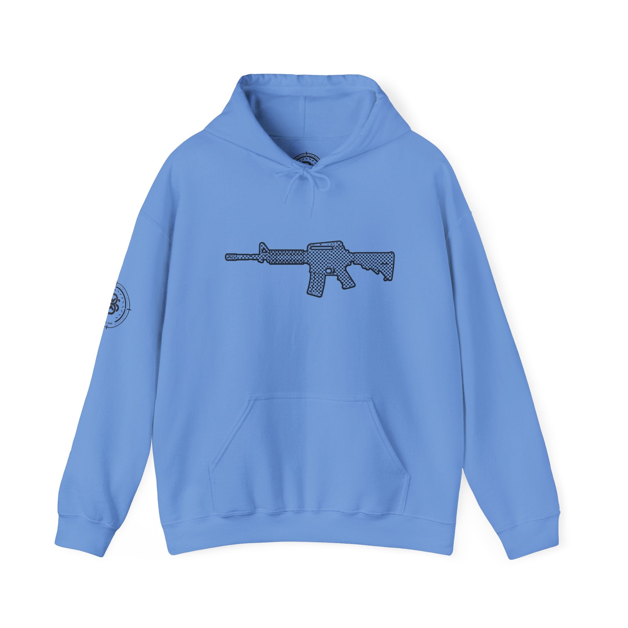 Checker Rifle Outline Graphic Hoodie