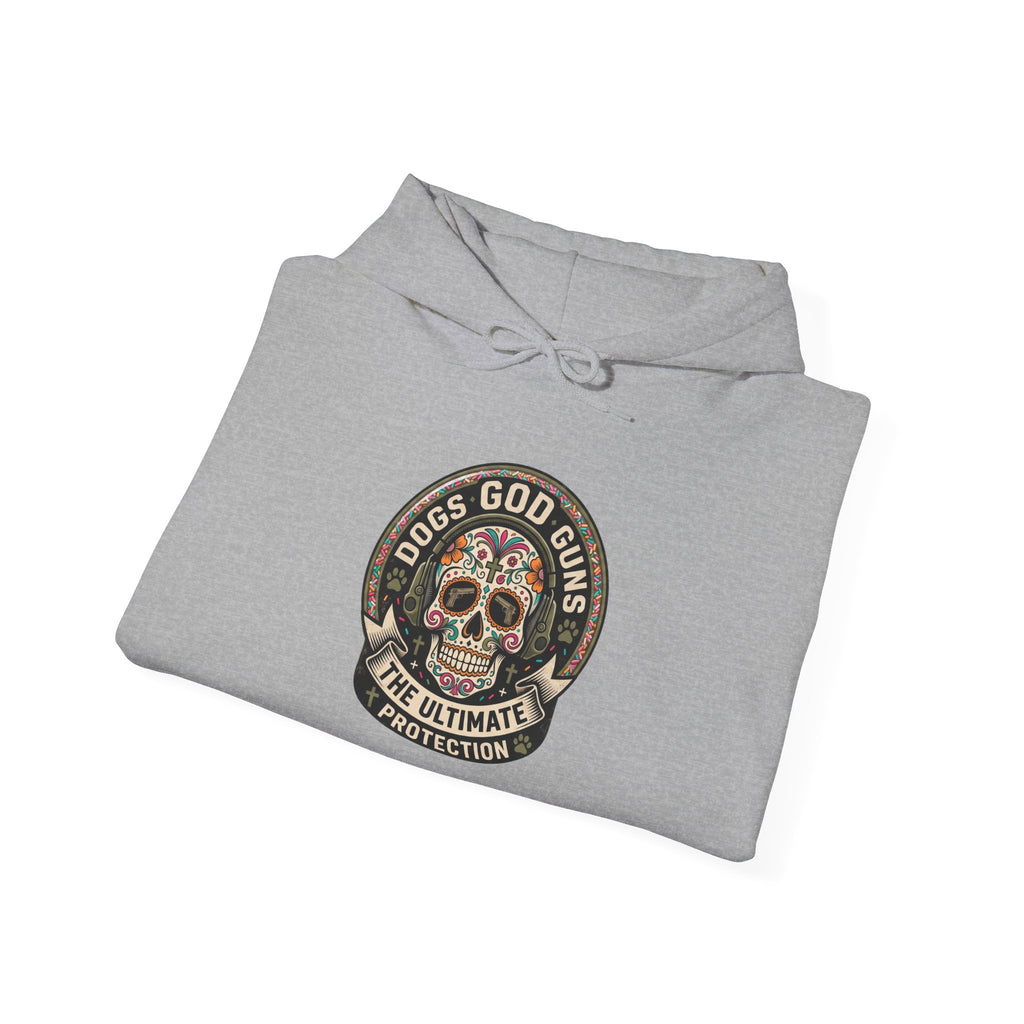"Dogs God Guns: The Ultimate Protection- Graphic Hoodie