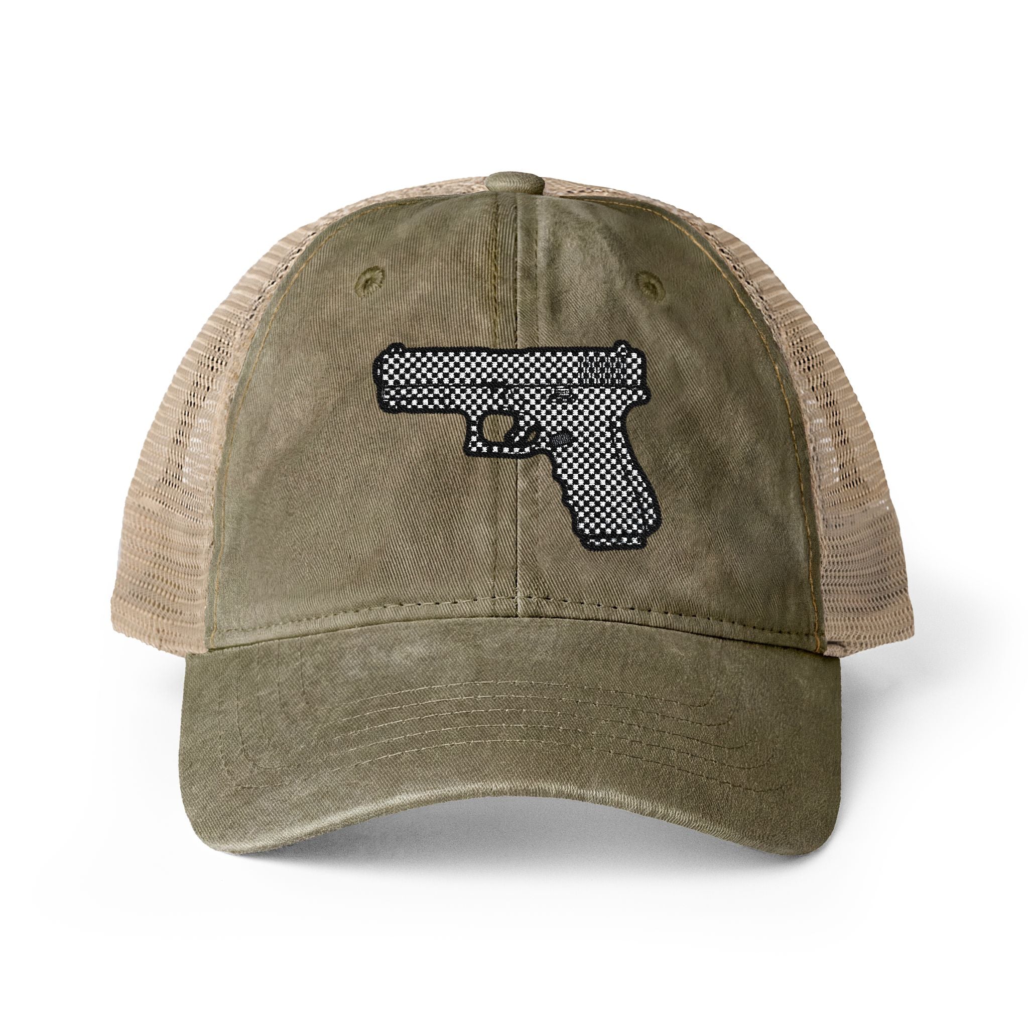 The Checker Collection-Pistol-Women's Washed Mesh-Back Cap