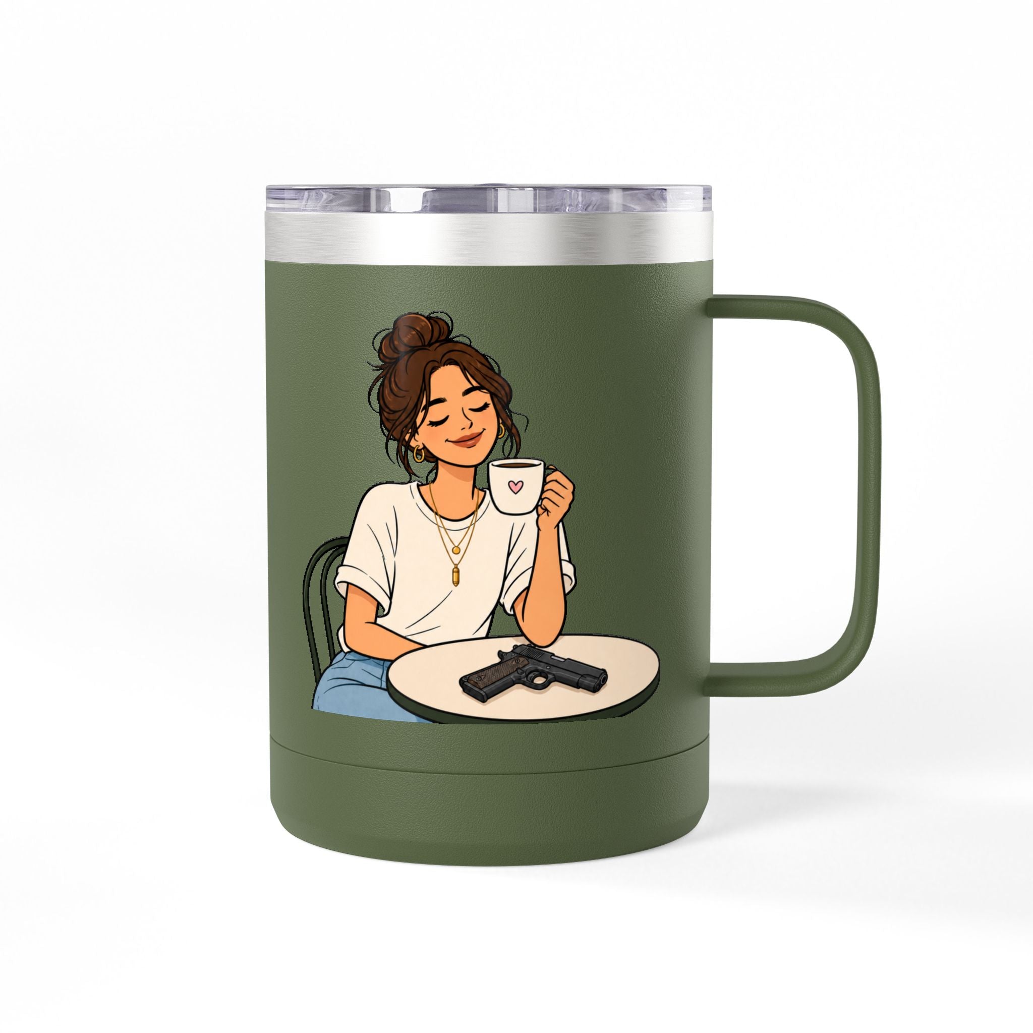 Beans and Bullets-15oz Travel Mug Tumbler
