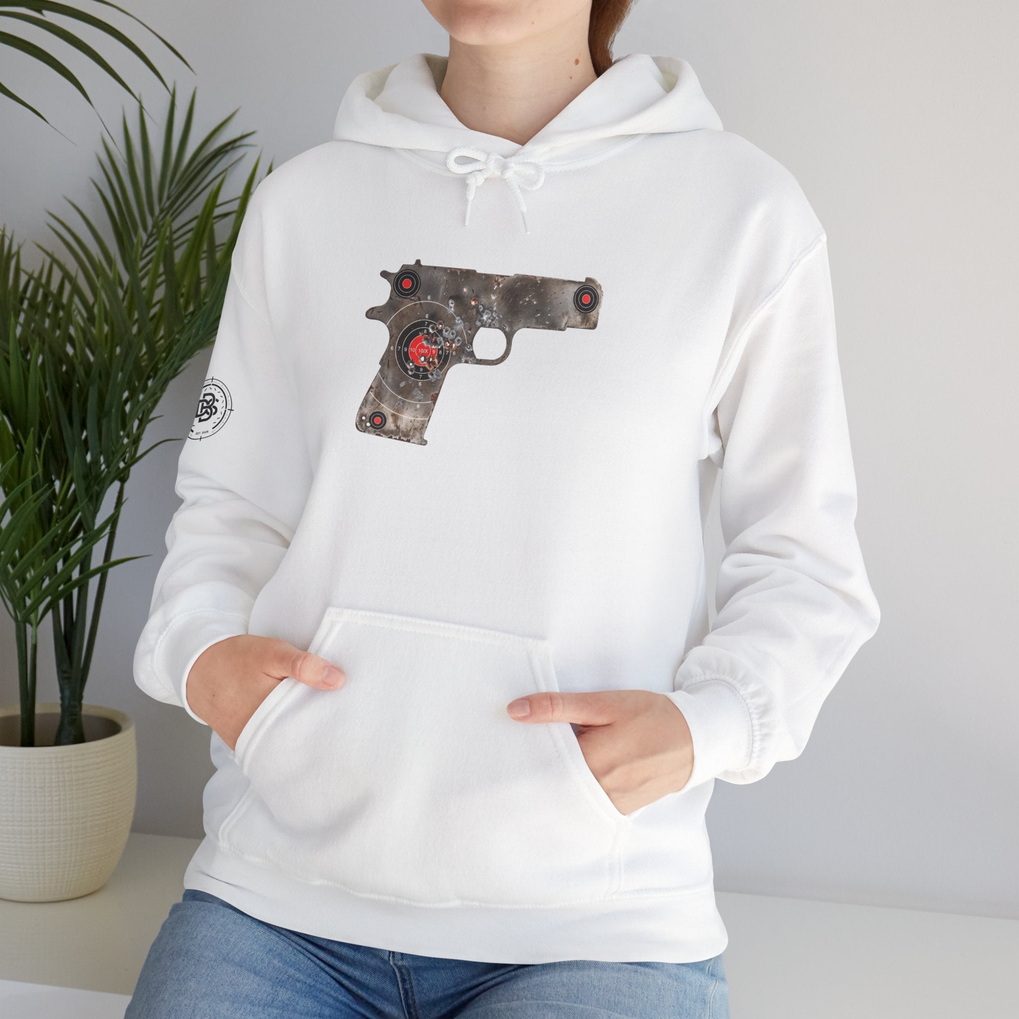Vintage Metal Pistol Graphic Hoodie