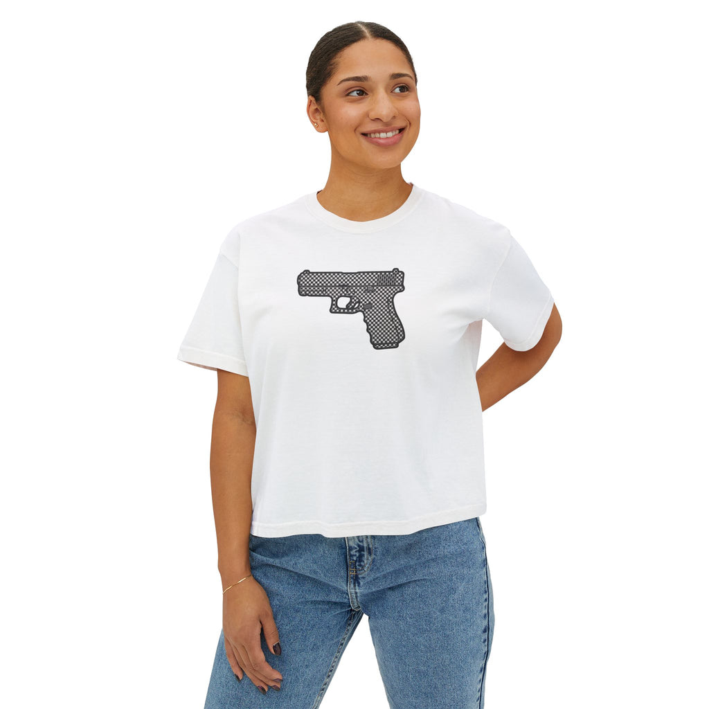 The Checker Collection-Pistol — Women's Boxy Tee
