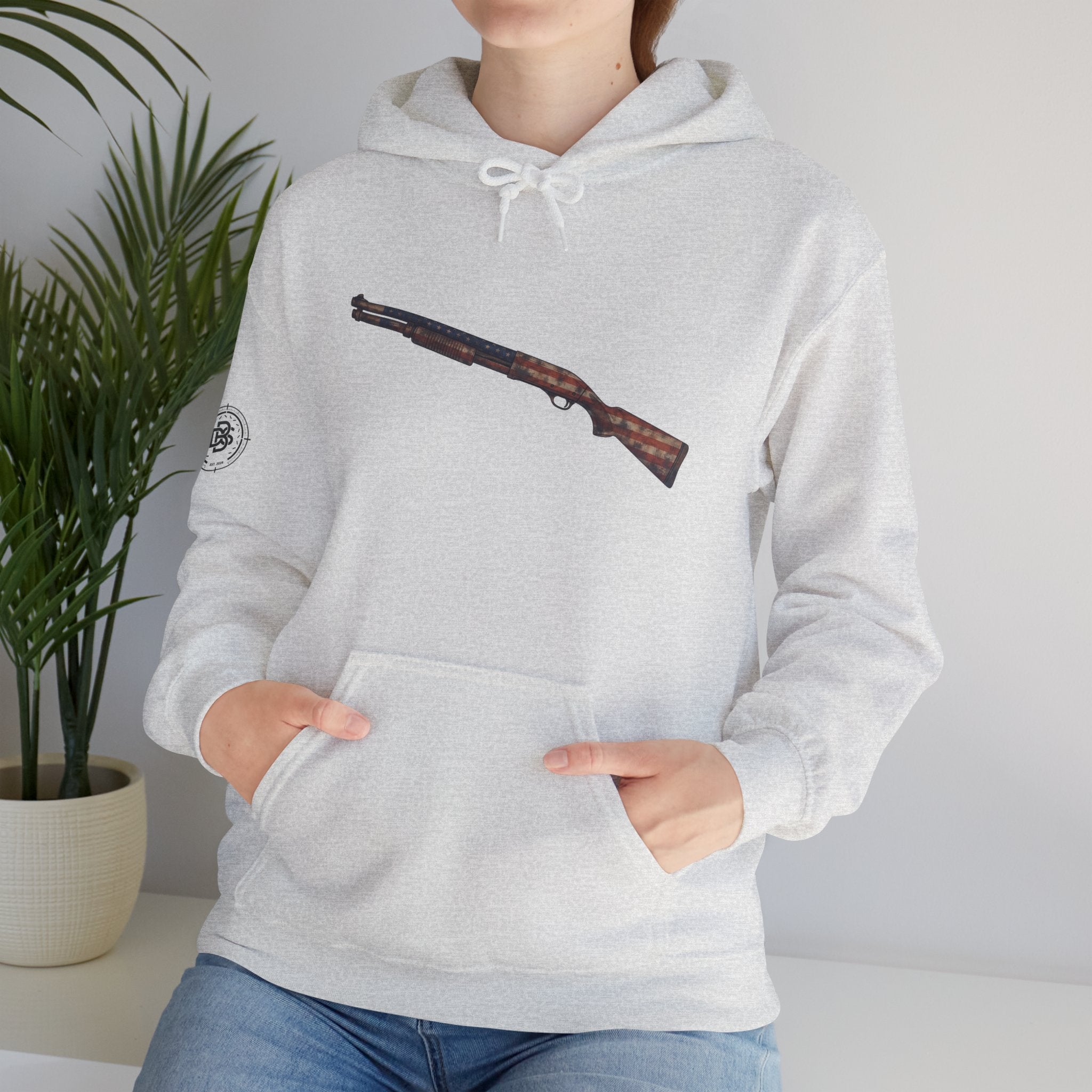 United States Flag Shotgun Graphic Hoodie