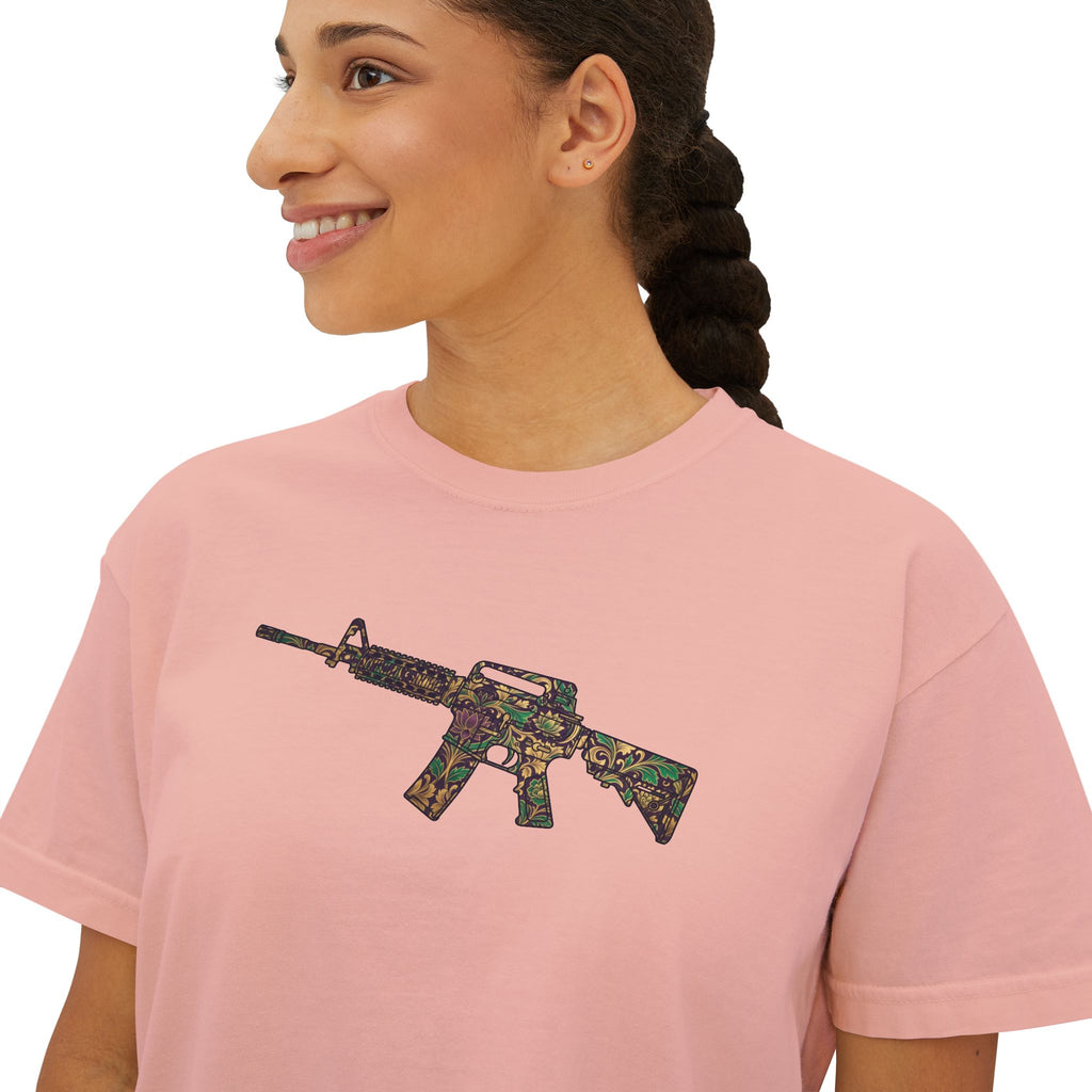 The Floral Collection- AR Rifle-Women's Boxy Tee
