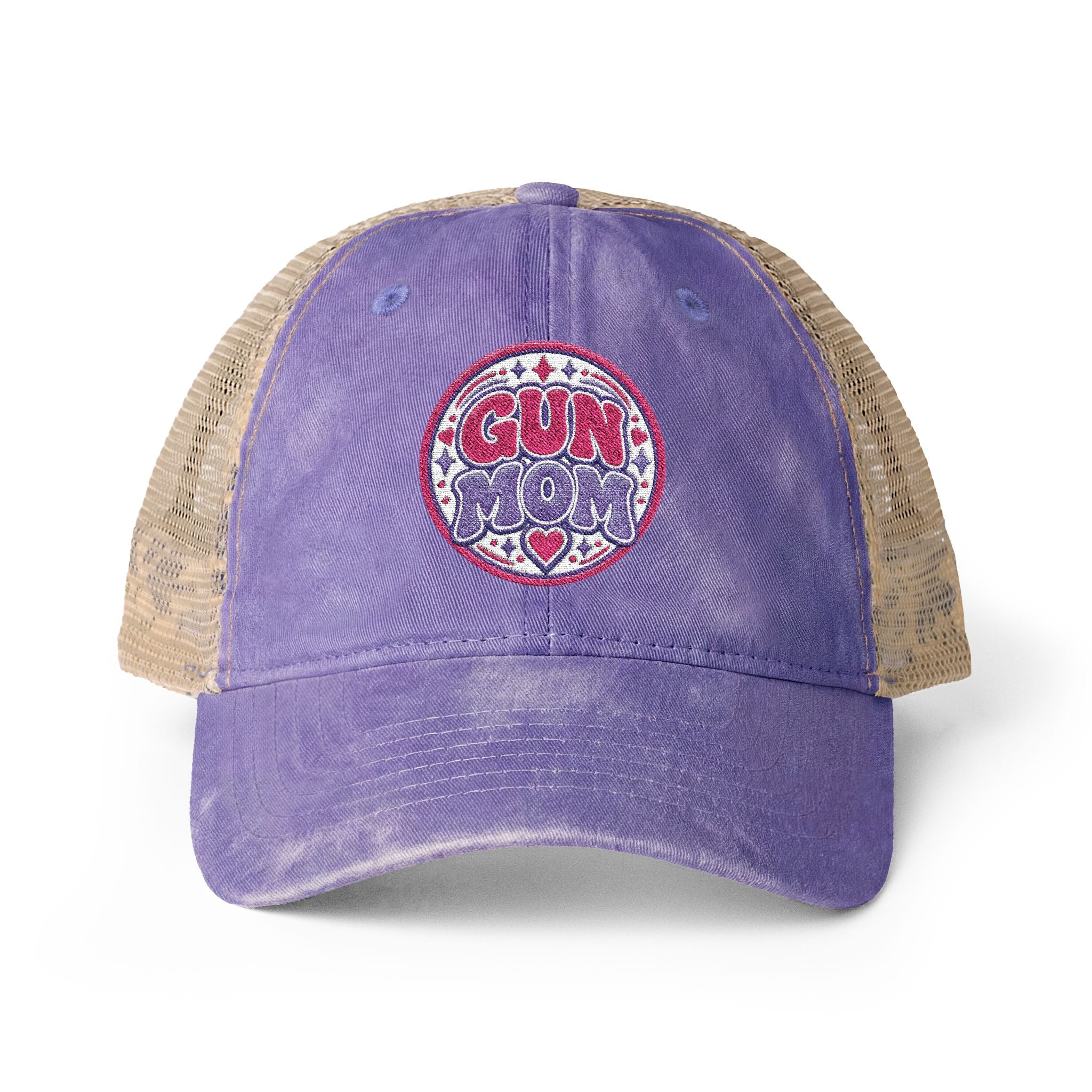 Gun Mom-mesh hat with ponytail slot