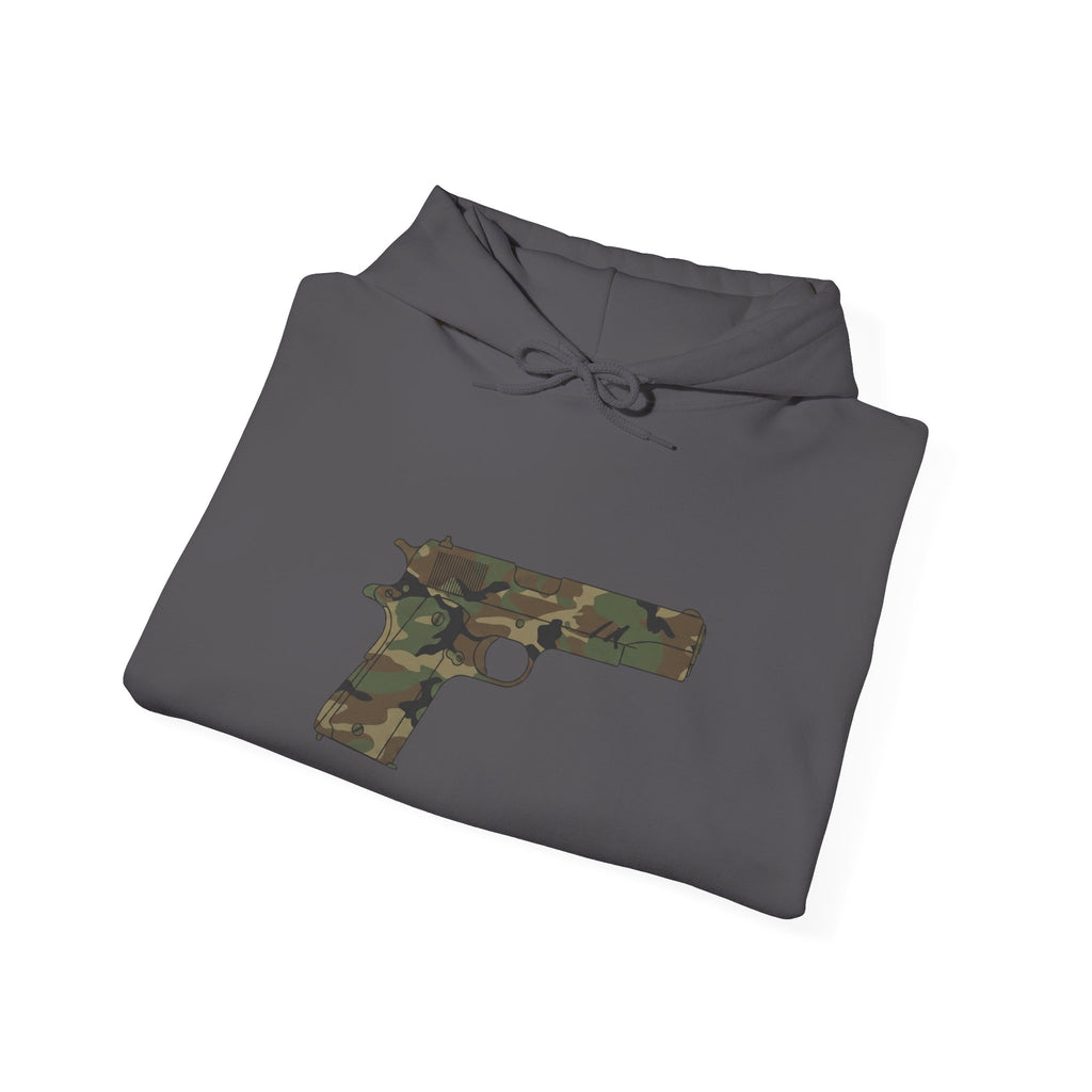 Camouflage Pistol Hoodie - Camo Gun Graphic Pullover