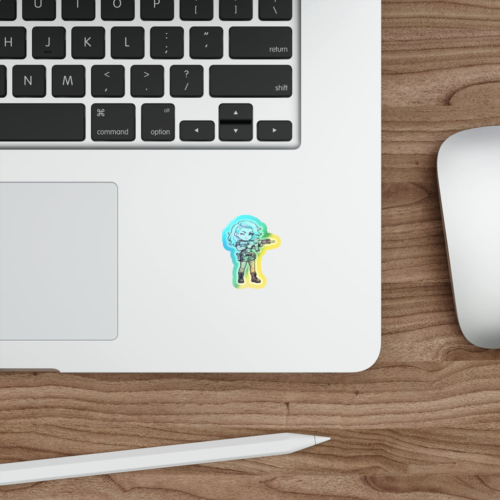 Cute Shooter Holographic Die-cut Stickers