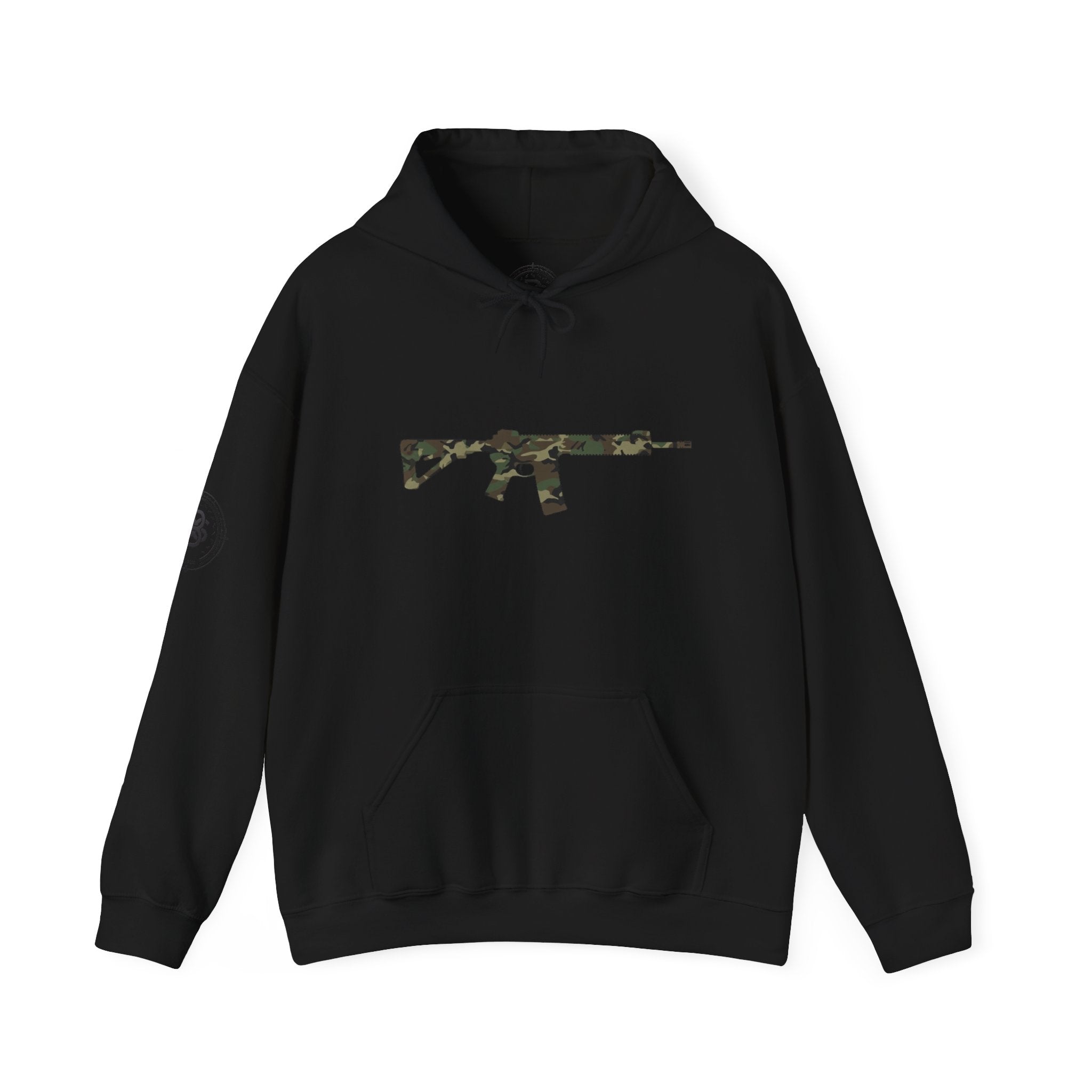 AR Rifle Camo Graphic Hoodie - Military Style Pullover