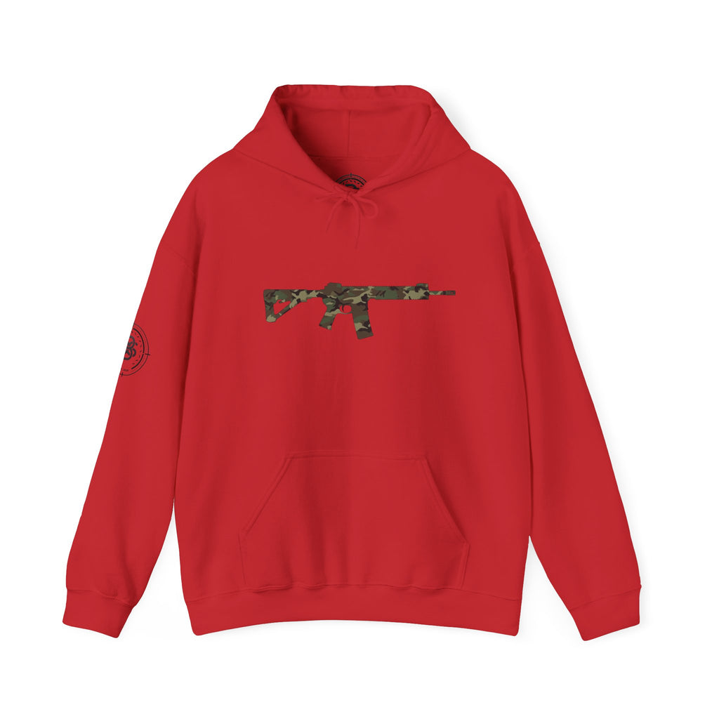 AR Rifle Camo Graphic Hoodie - Military Style Pullover