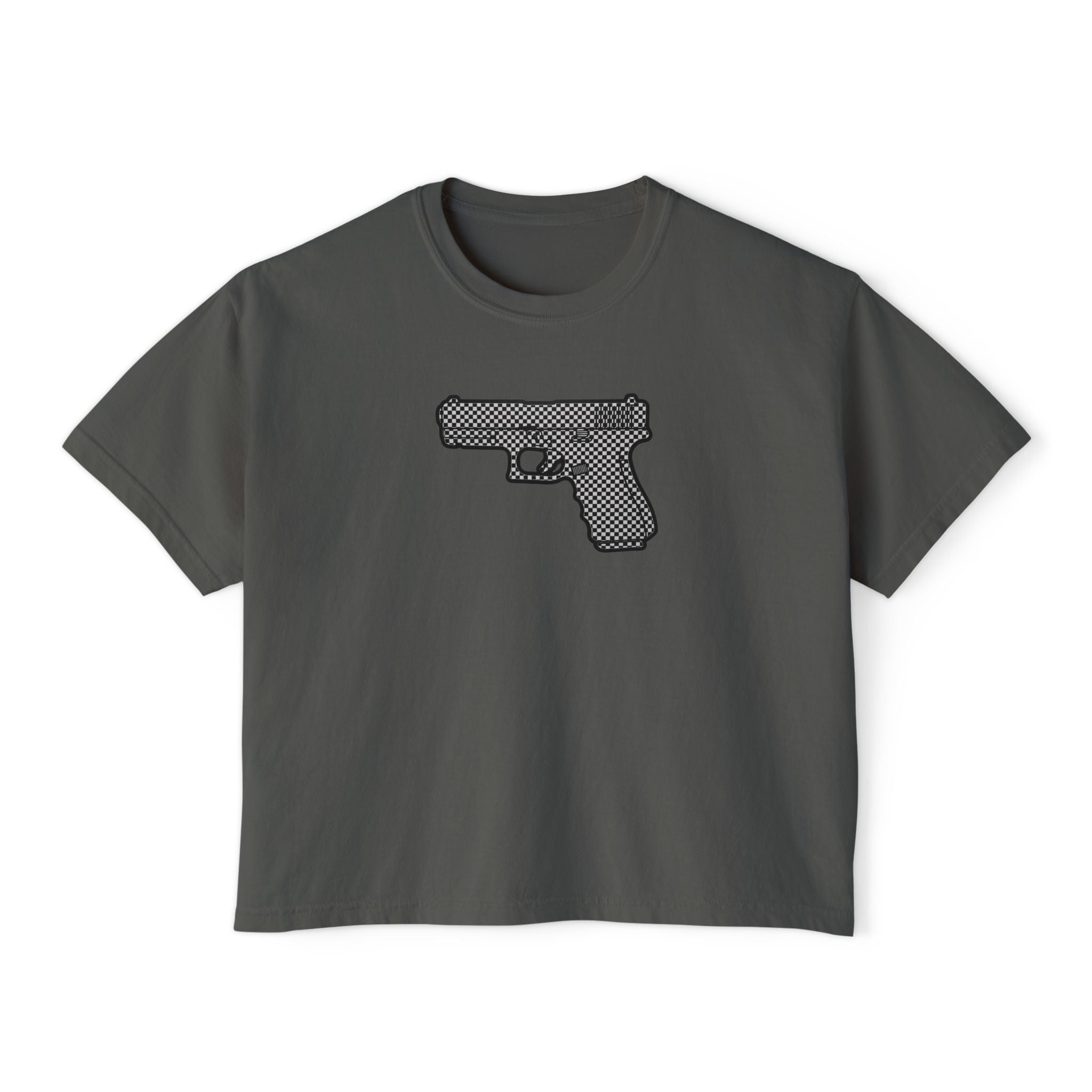 The Checker Collection-Pistol — Women's Boxy Tee