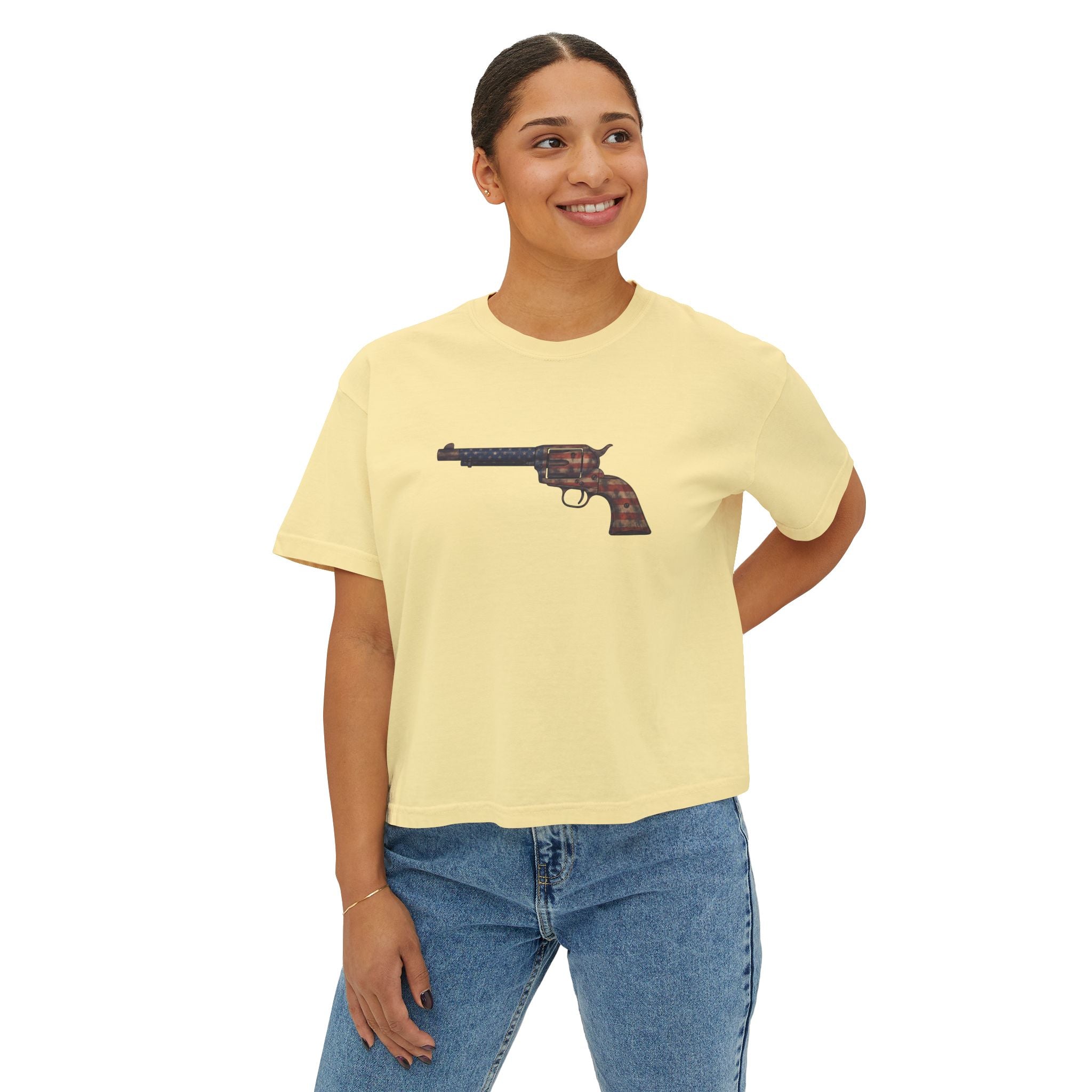 The US Flag Collection-Revolver- Women's Boxy Tee