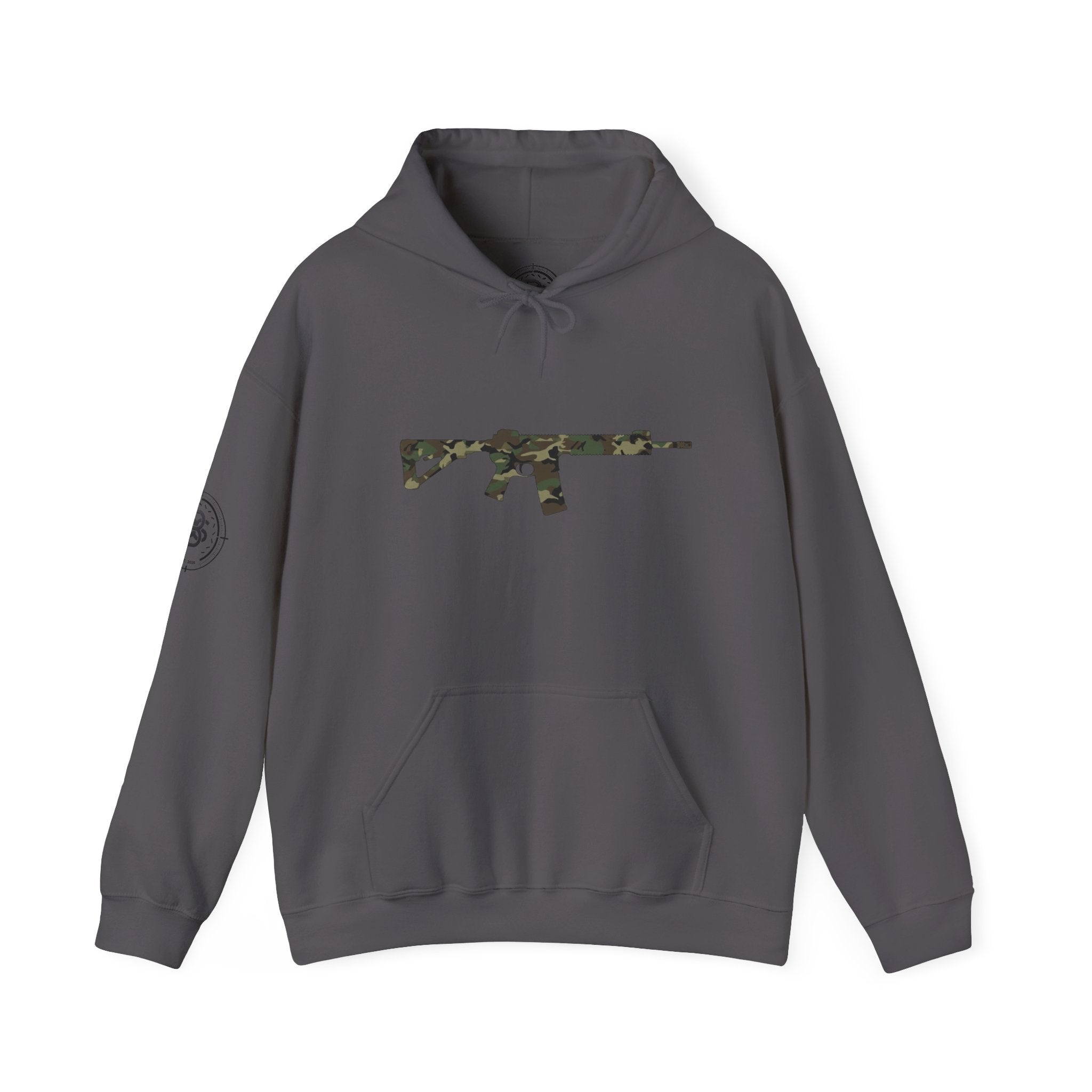 AR Rifle Camo Graphic Hoodie - Military Style Pullover