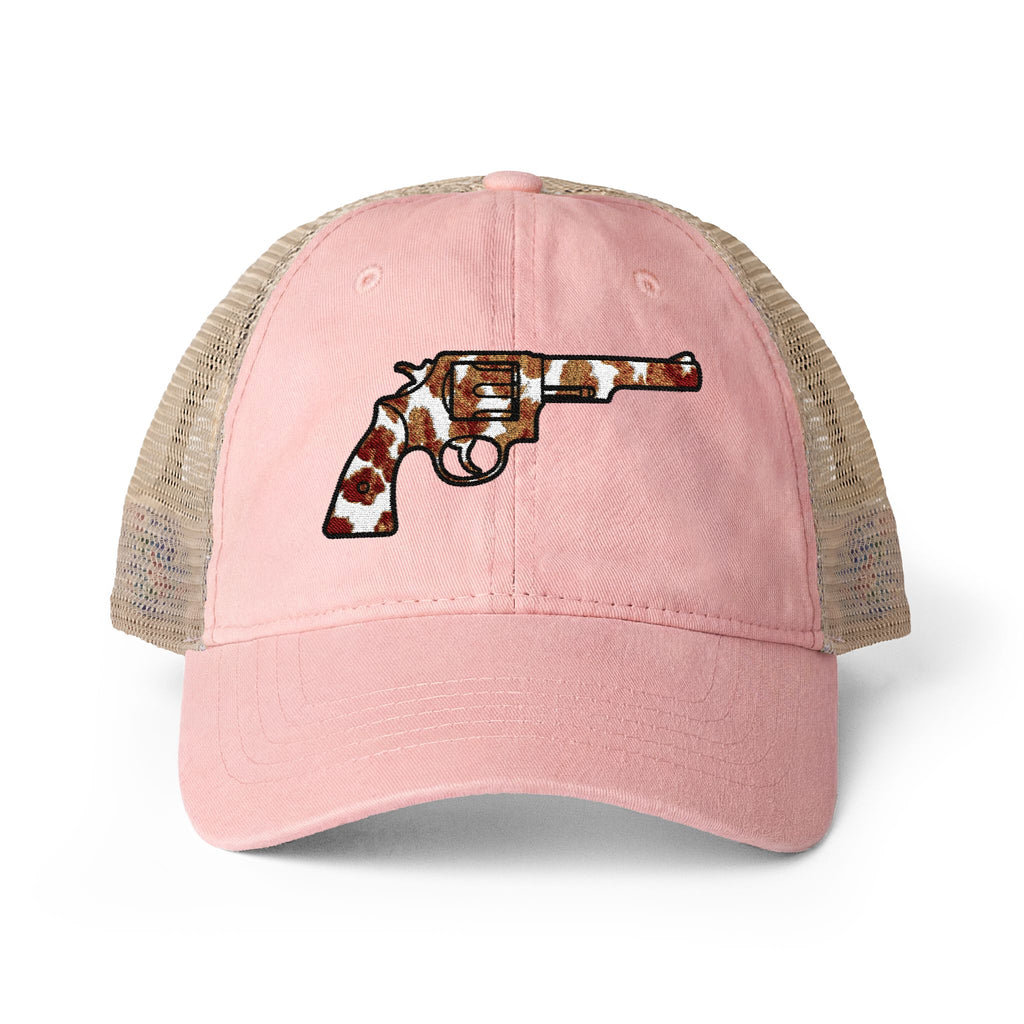 Cow Print Revolver Women's Washed Mesh-Back Cap
