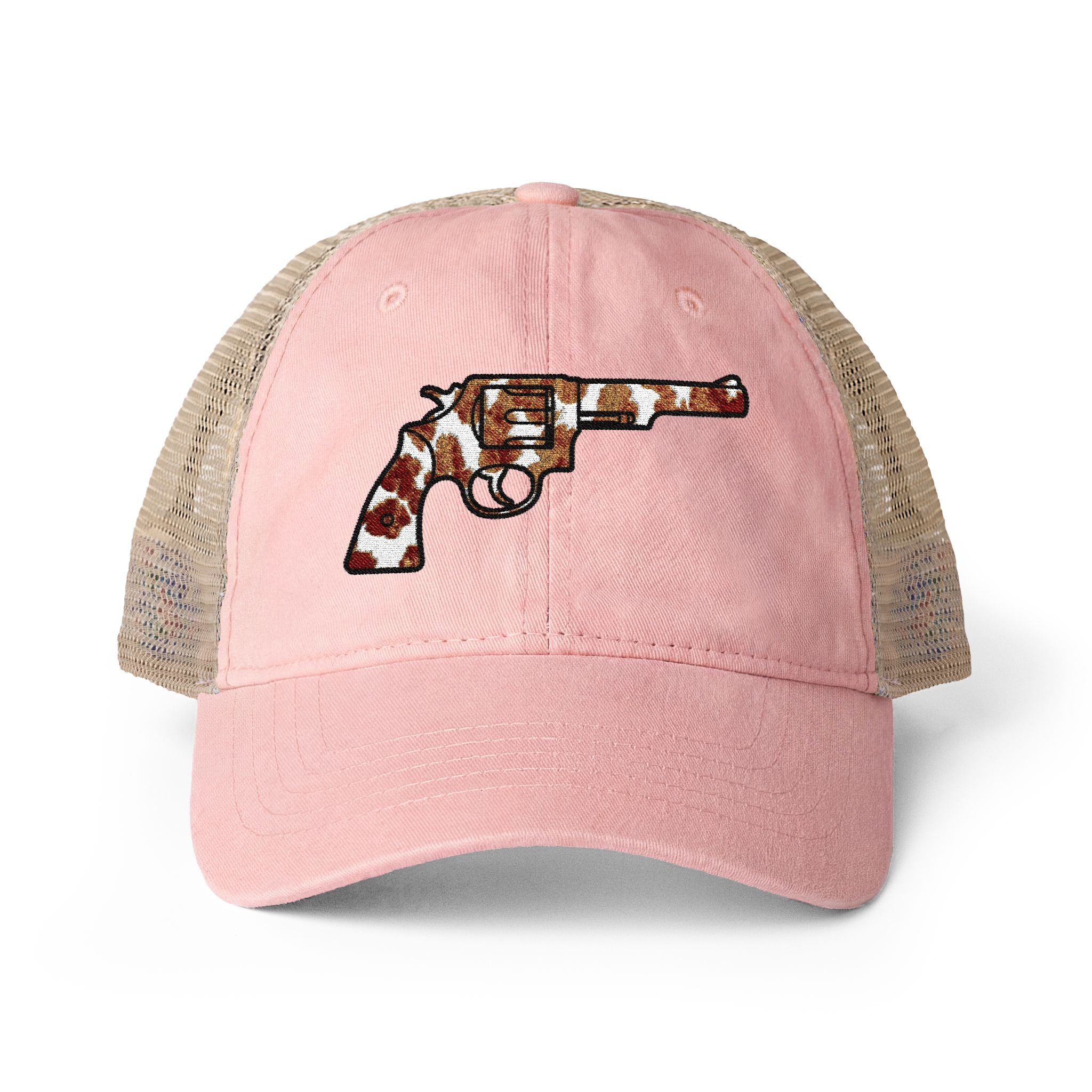 Cow Print Revolver Women's Washed Mesh-Back Cap