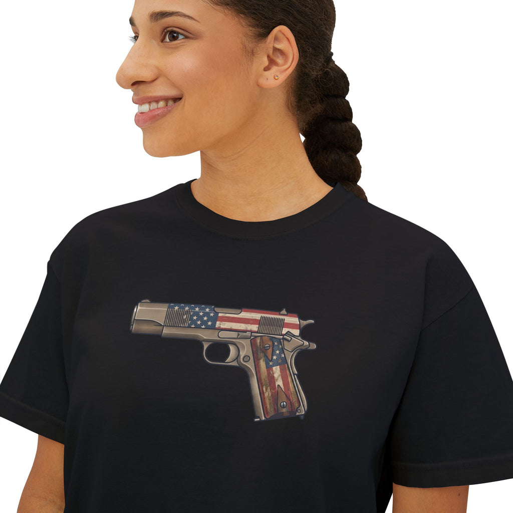 The US Flag Collection-1911 Pistol-Women's Boxy Tee