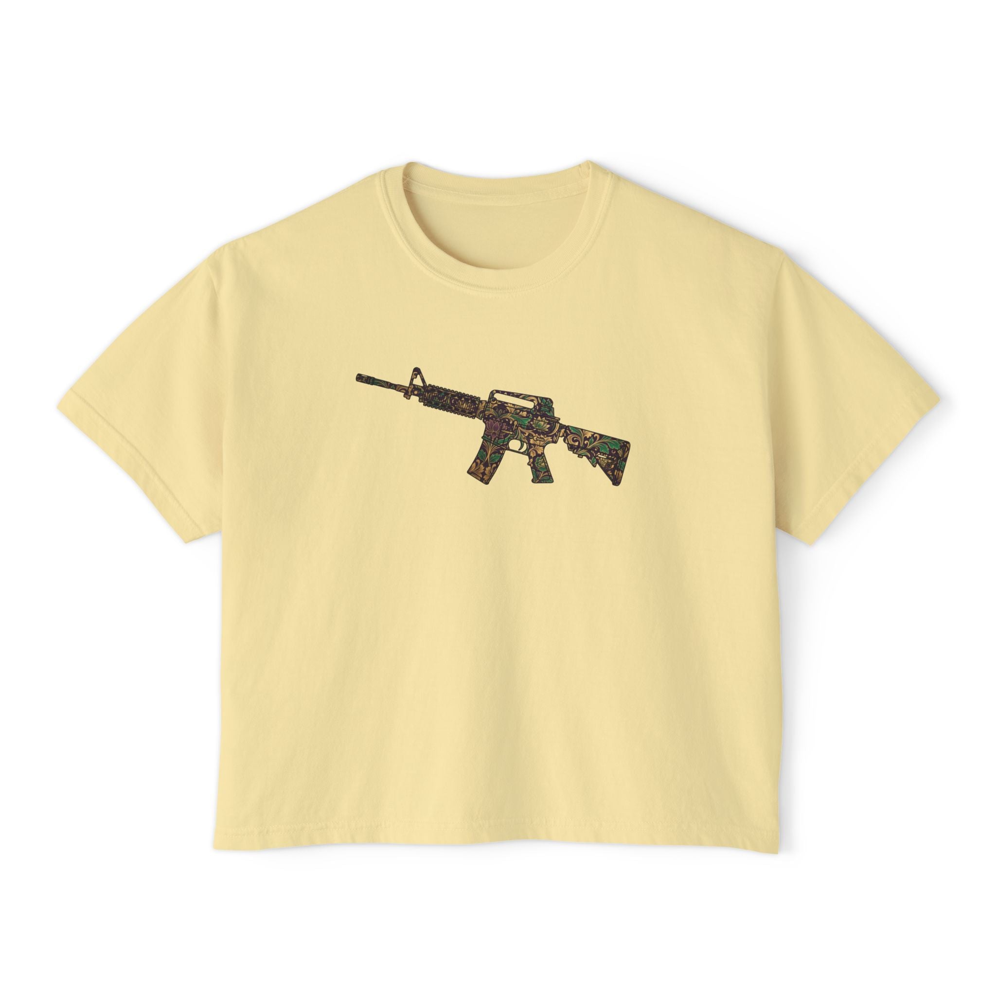 The Floral Collection- AR Rifle-Women's Boxy Tee