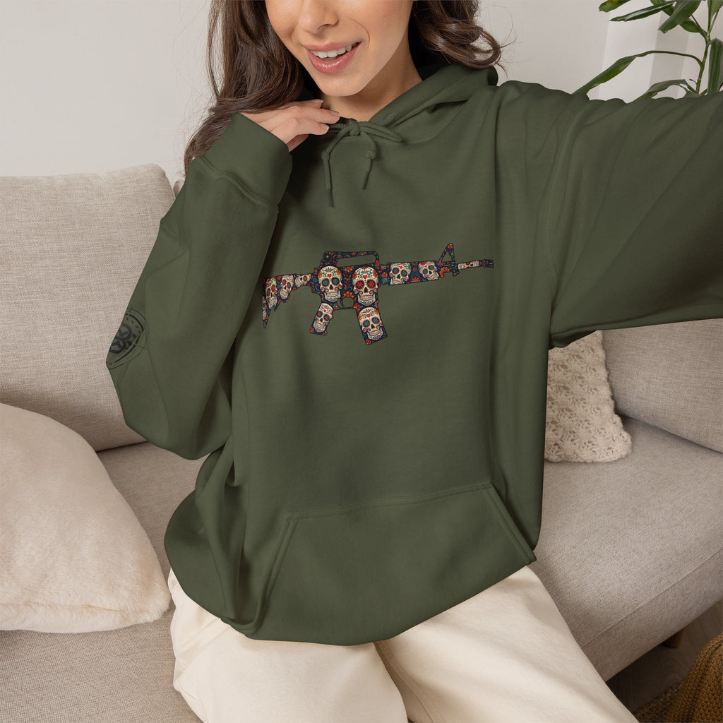 Sugar Skull AR-Style Rifle Graphic Hoodie
