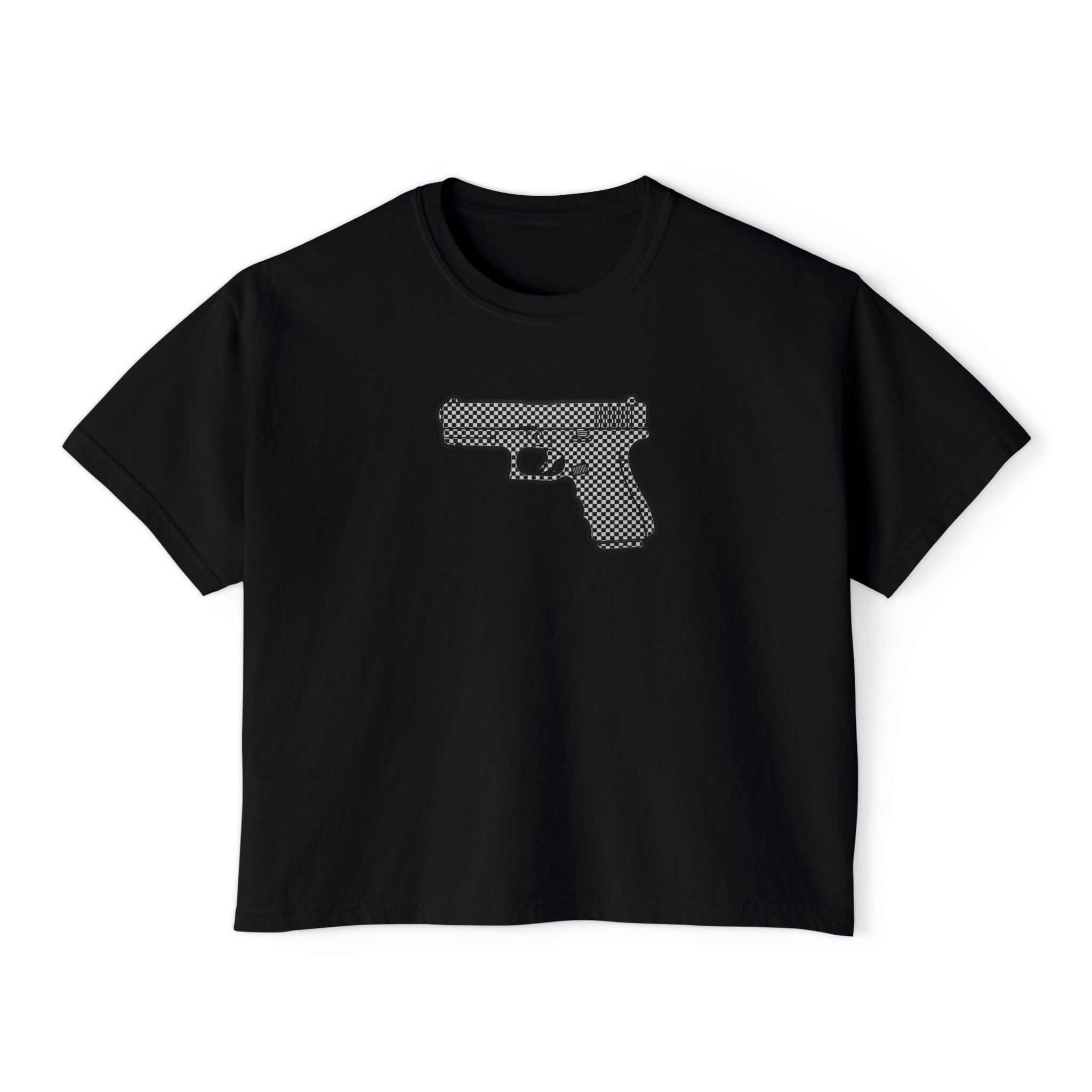 The Checker Collection-Pistol — Women's Boxy Tee
