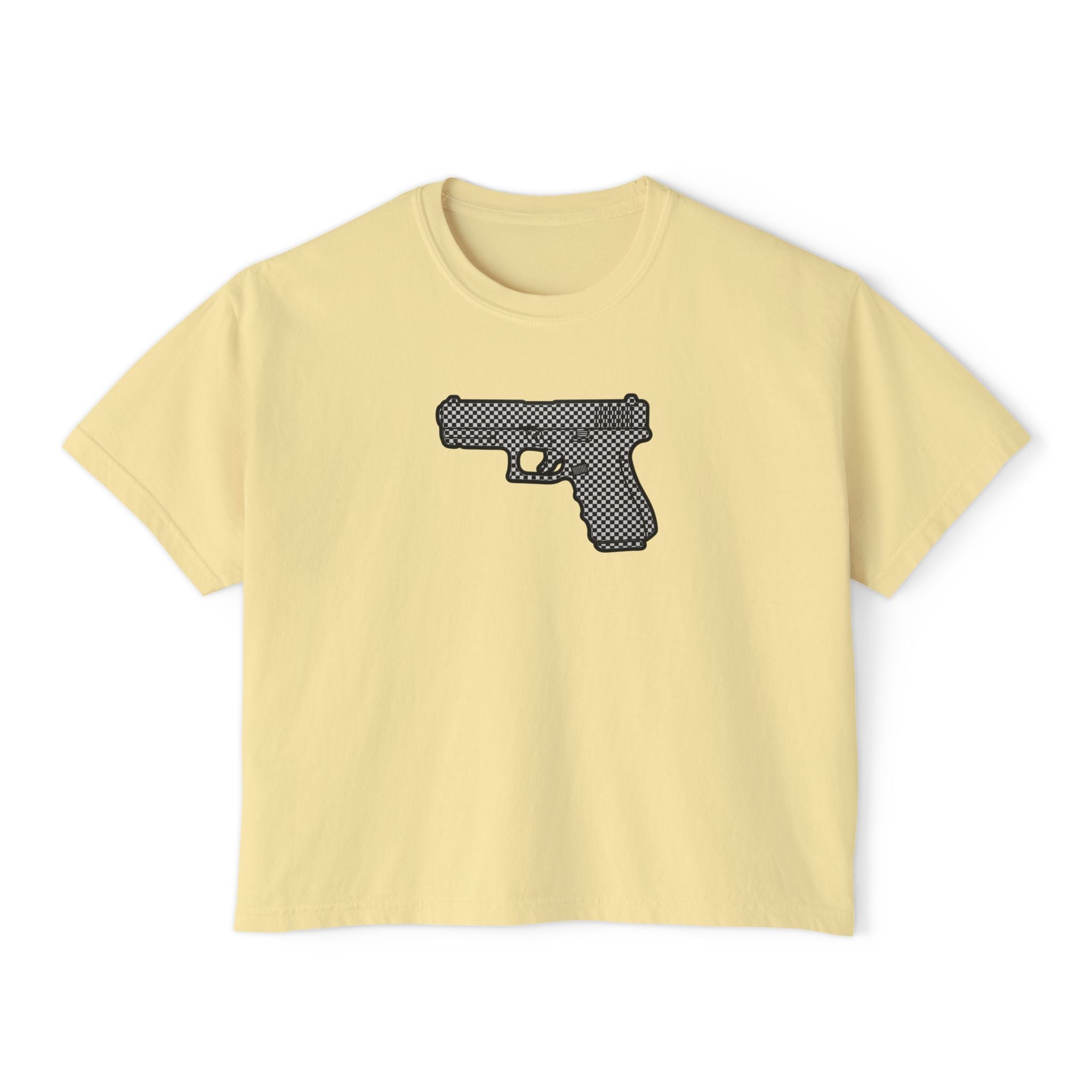 The Checker Collection-Pistol — Women's Boxy Tee