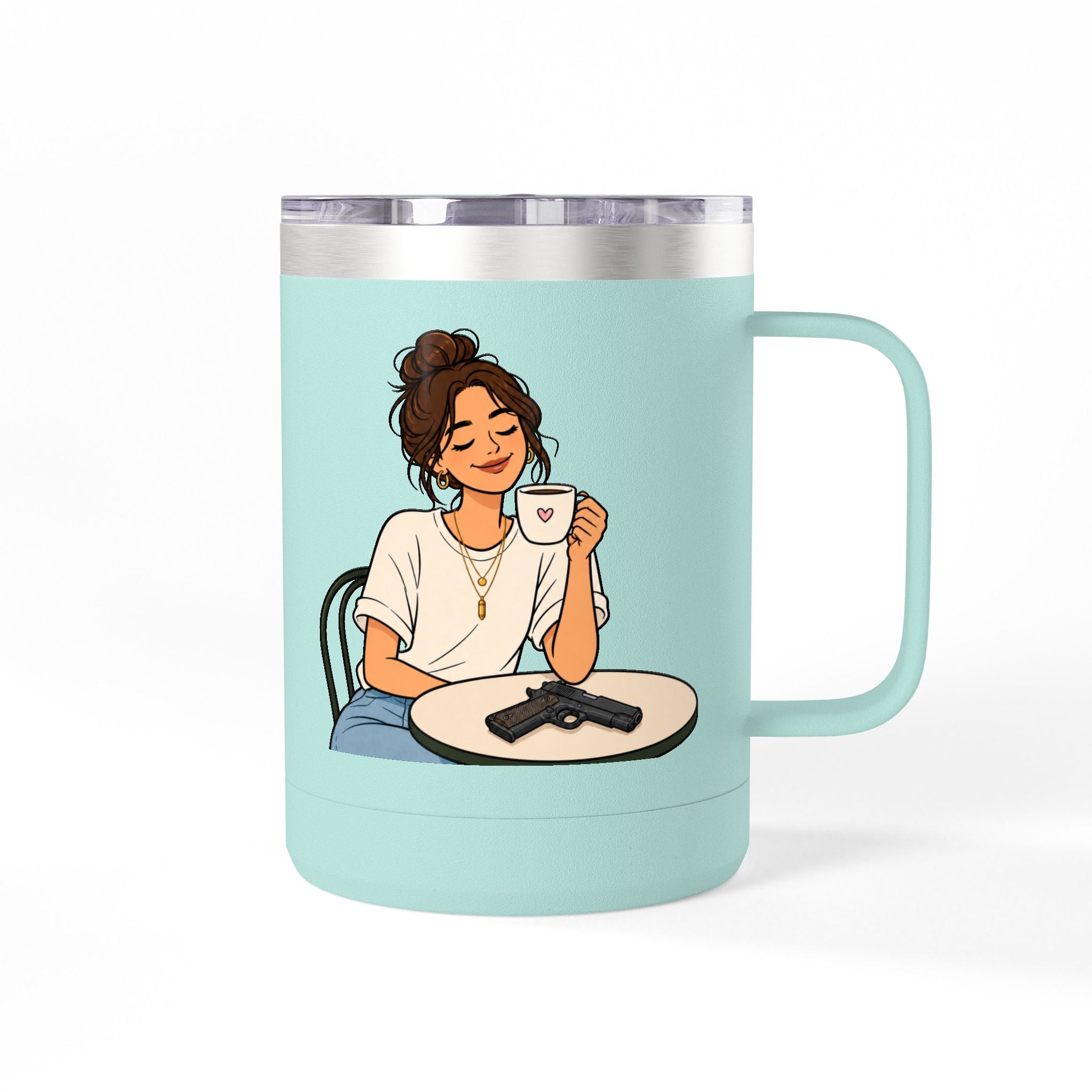 Beans and Bullets-15oz Travel Mug Tumbler