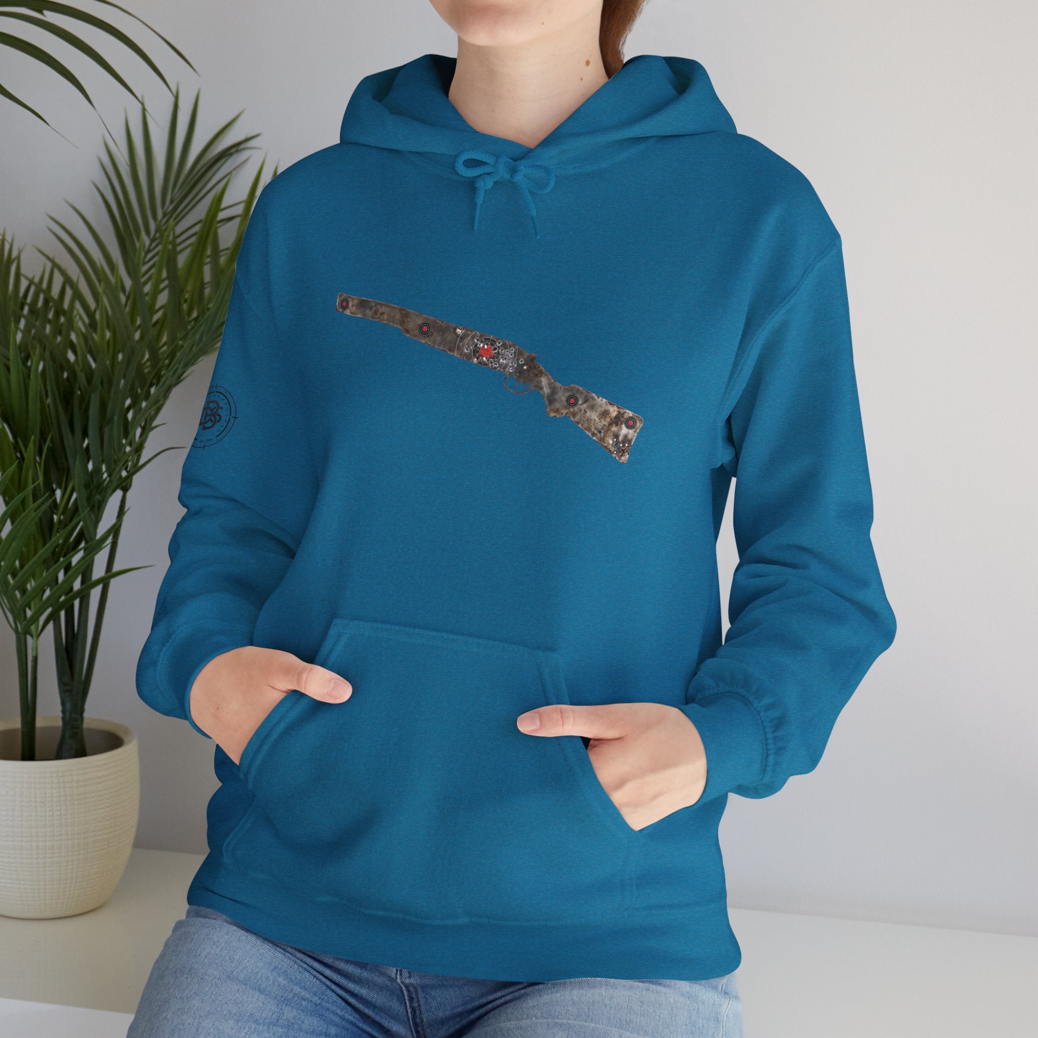 Vintage Metal Shotgun Target Graphic Hoodie