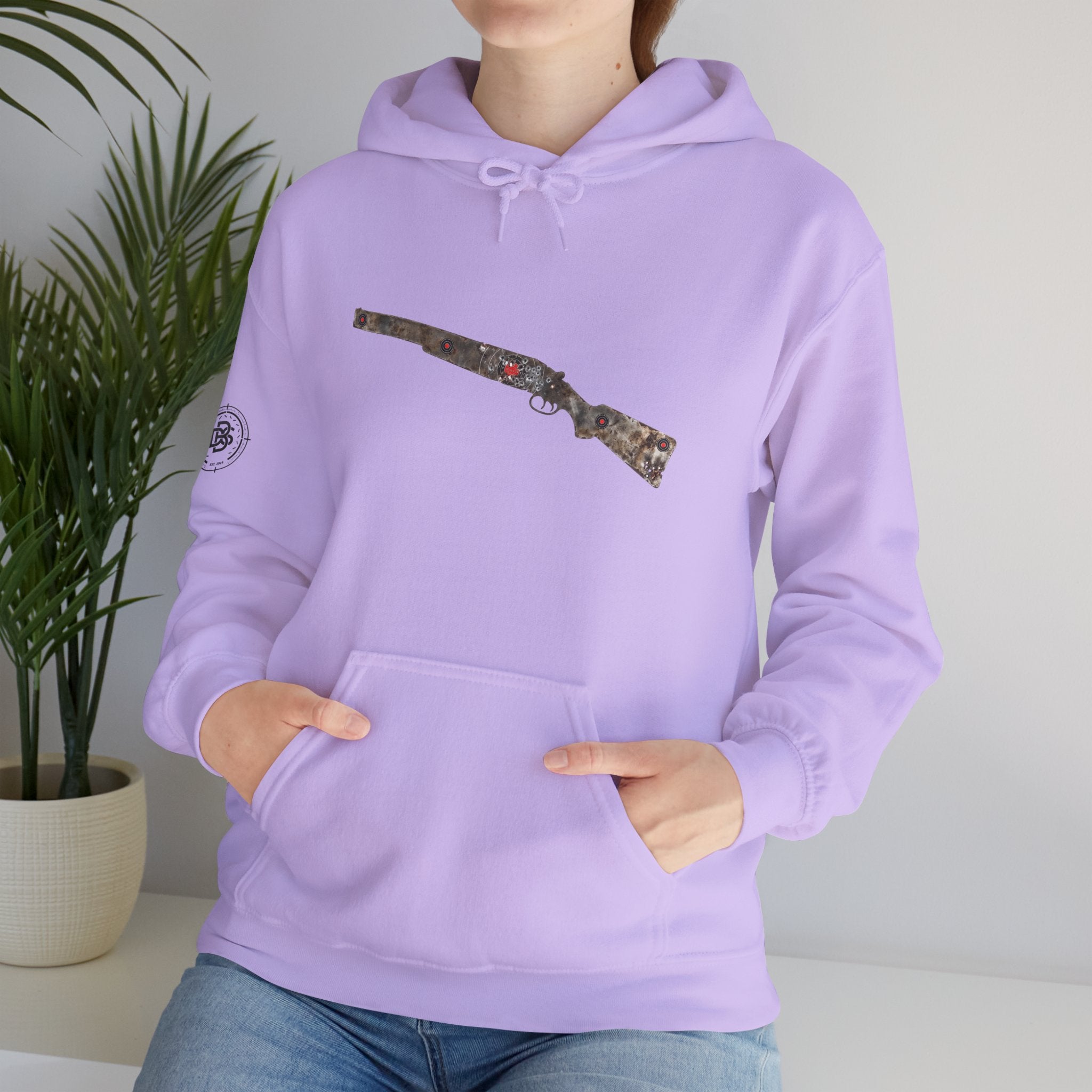 Vintage Metal Shotgun Target Graphic Hoodie