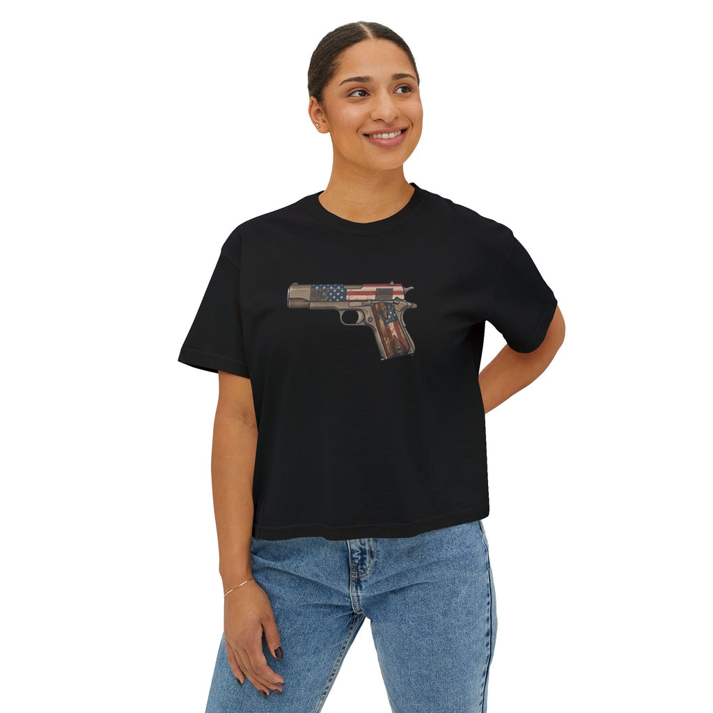 The US Flag Collection-1911 Pistol-Women's Boxy Tee