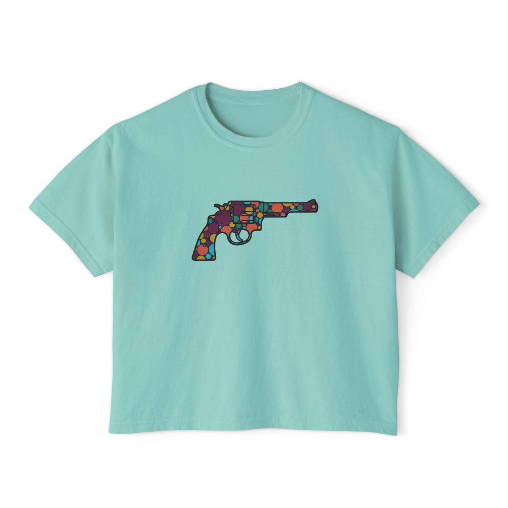 The Dots Collection-Revolver- Women's Casual Cropped T-Shirt