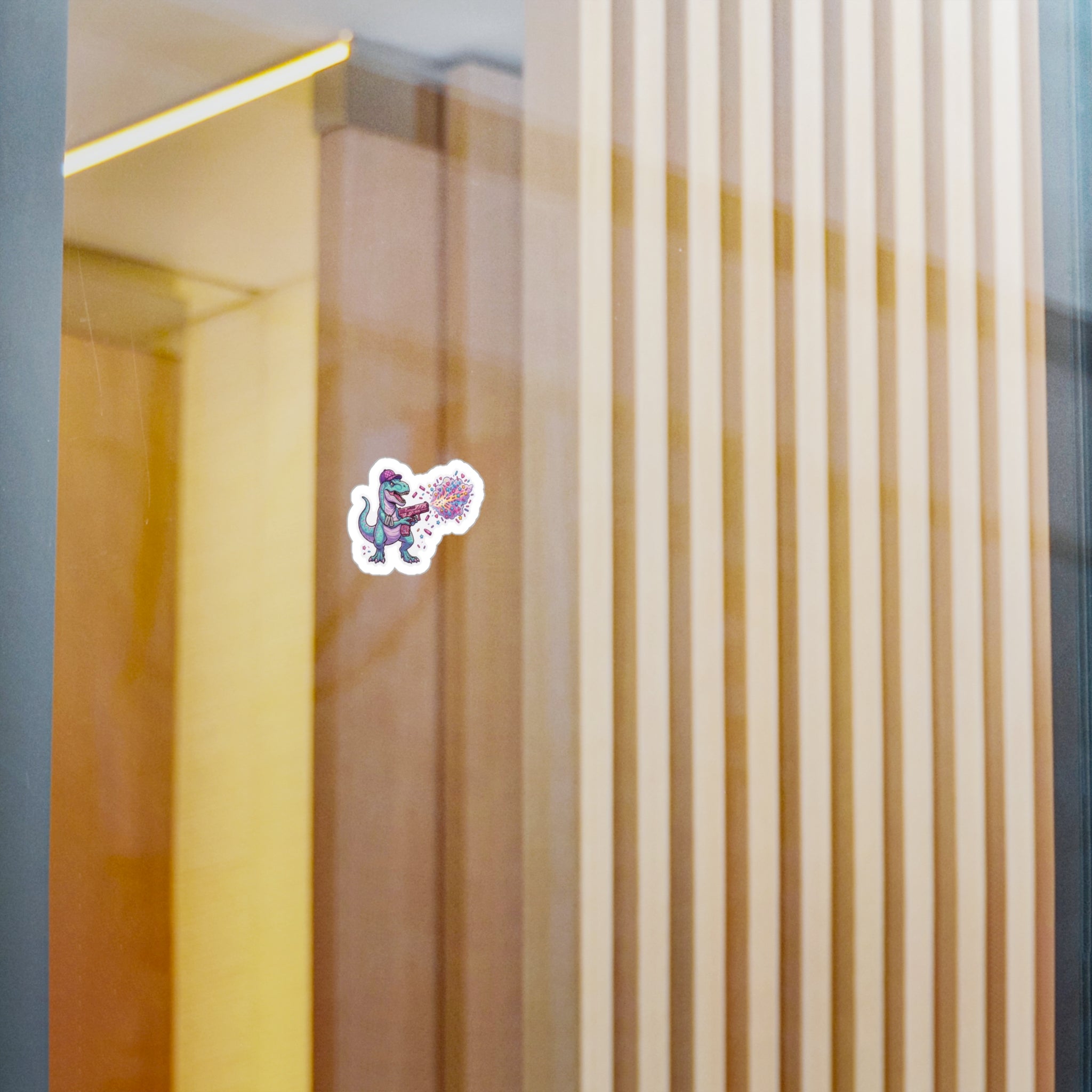 T-Rex Confetti Sprinkle Blaster Sticker — Kiss-Cut Vinyl Decal