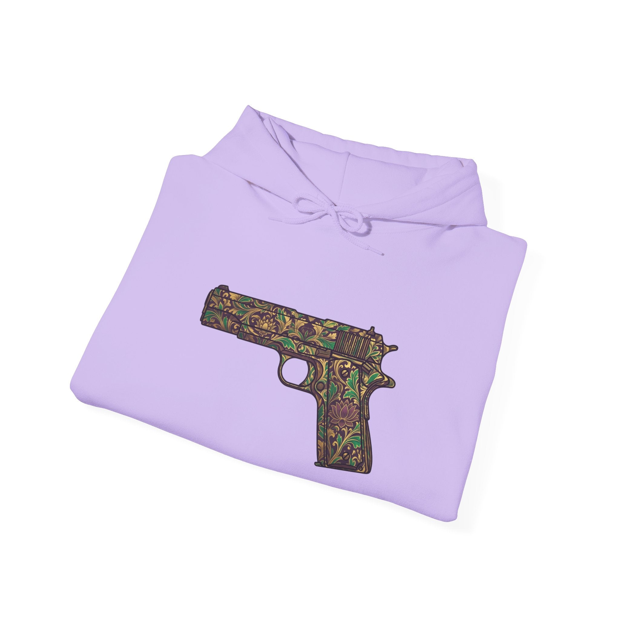 Floral Pistol Hoodie — Vintage Gun Graphic Hoodie