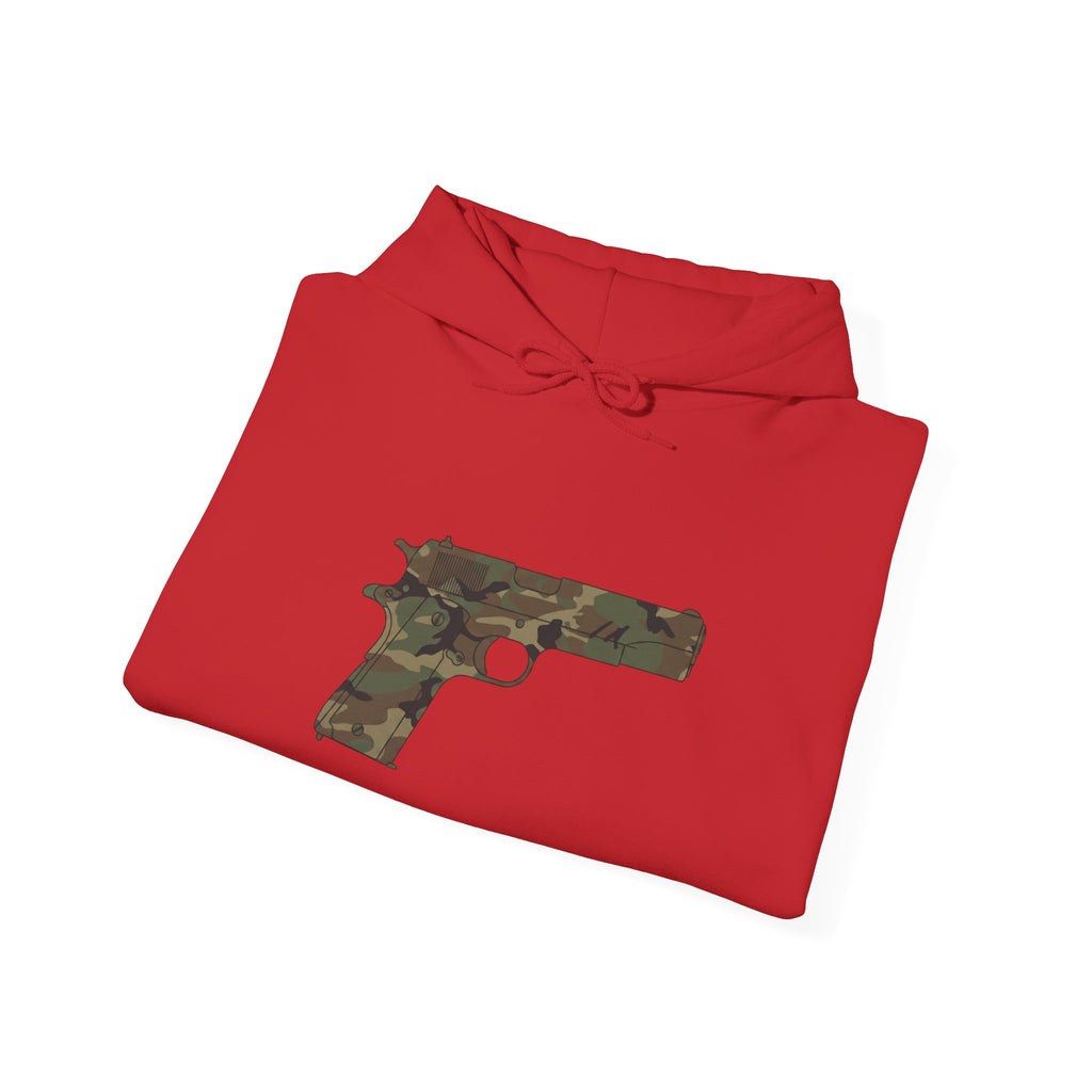 Camouflage Pistol Hoodie - Camo Gun Graphic Pullover