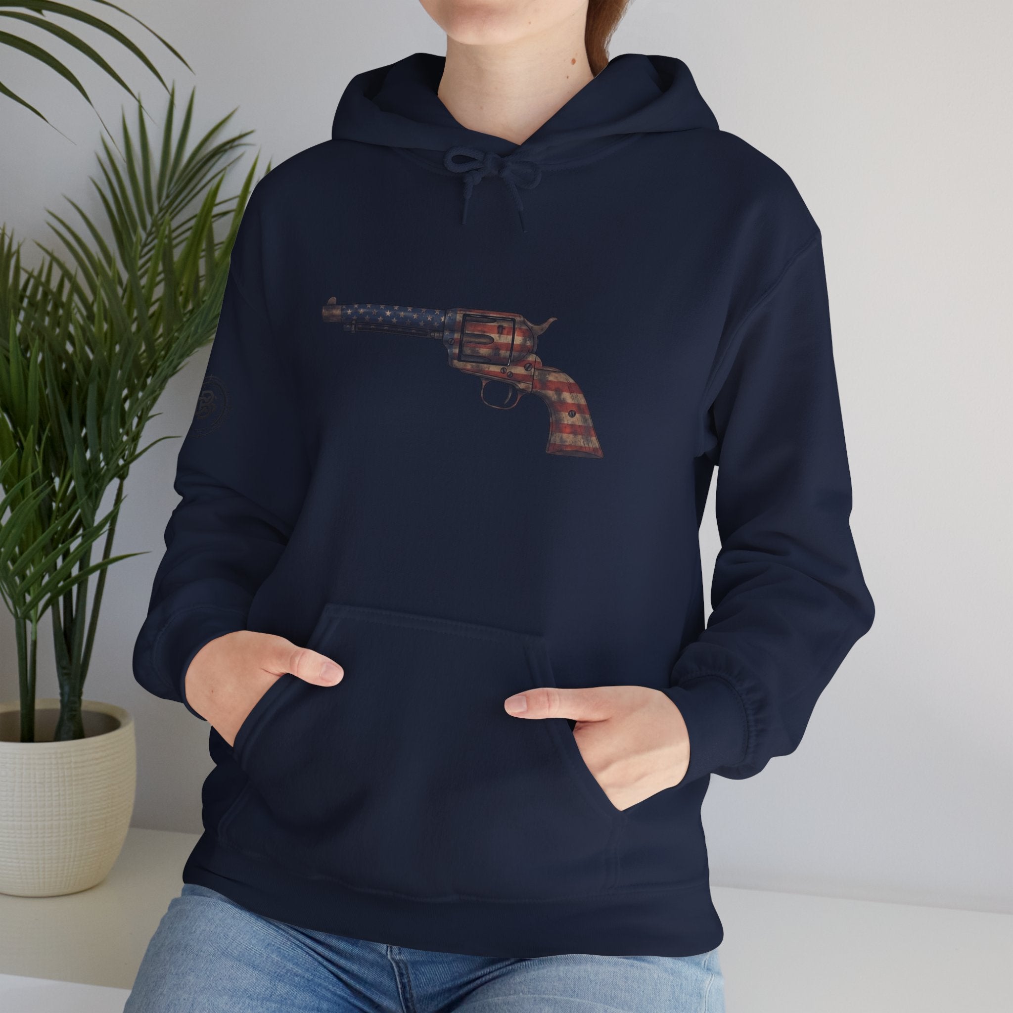 United States Flag Revolver Graphic Hoodie