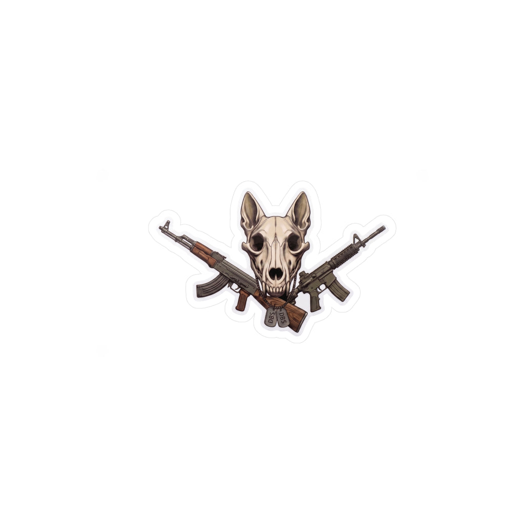 K9 Skull & Crossed Rifles Kiss-Cut Vinyl Sticker — Tactical Skull Decal for Laptops, Cars & Gear