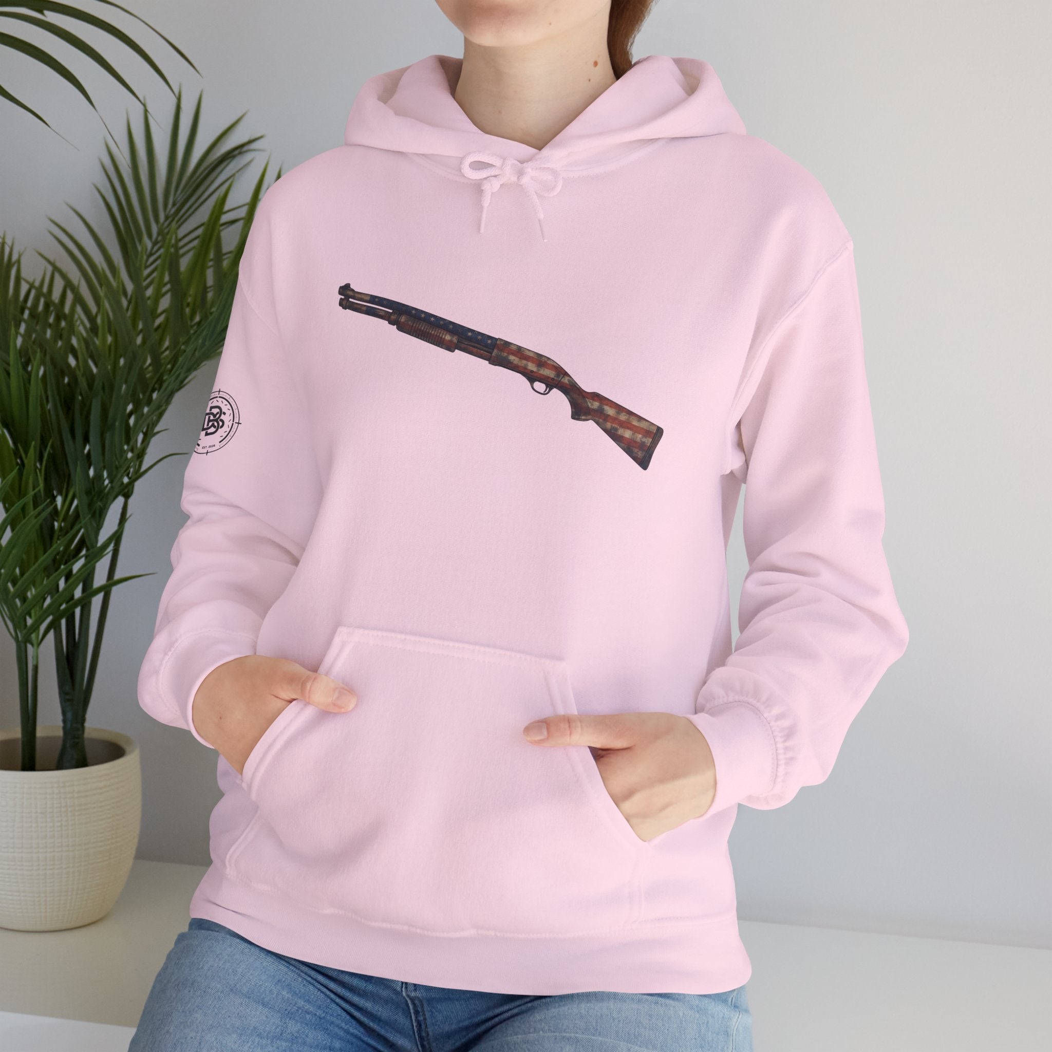 United States Flag Shotgun Graphic Hoodie