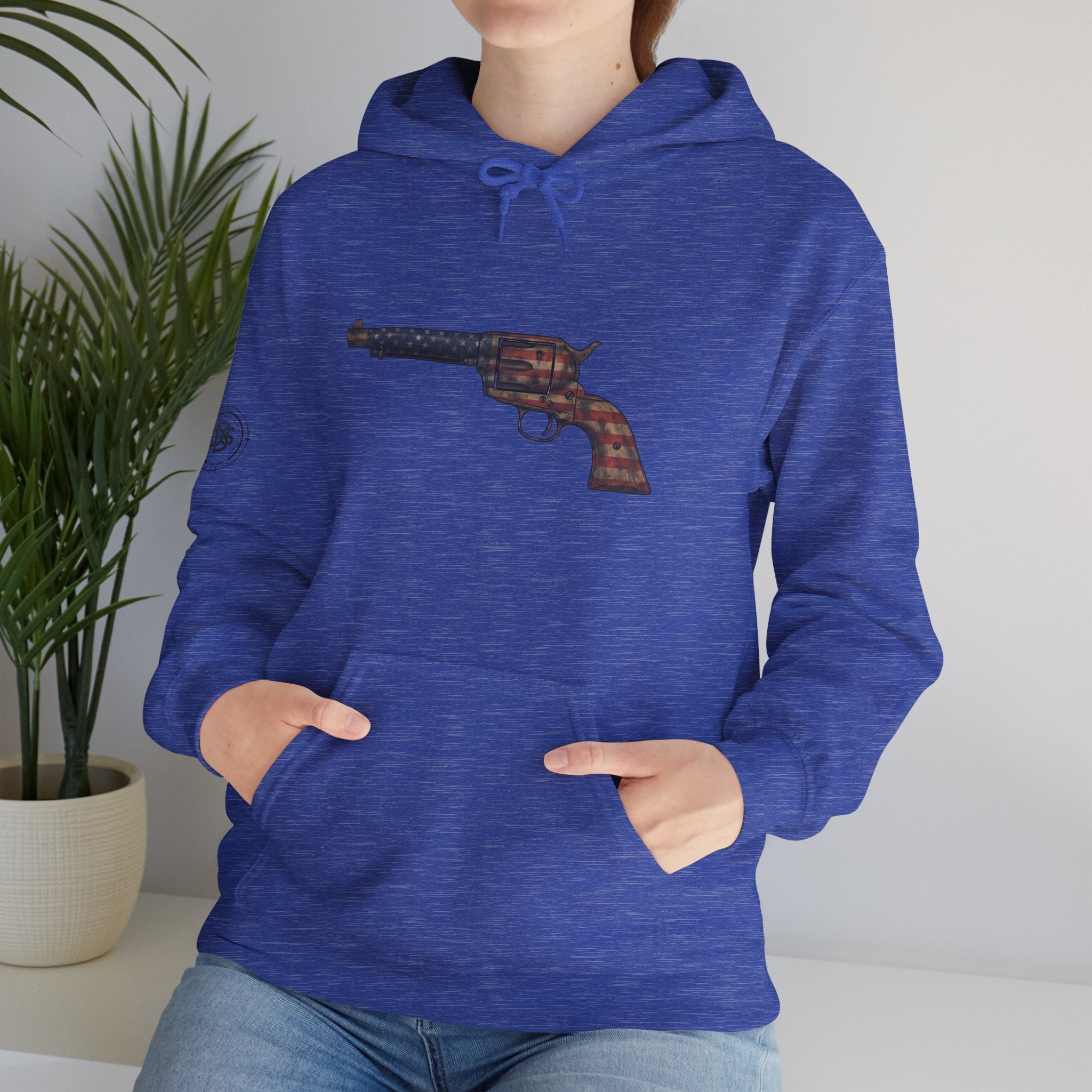 United States Flag Revolver Graphic Hoodie