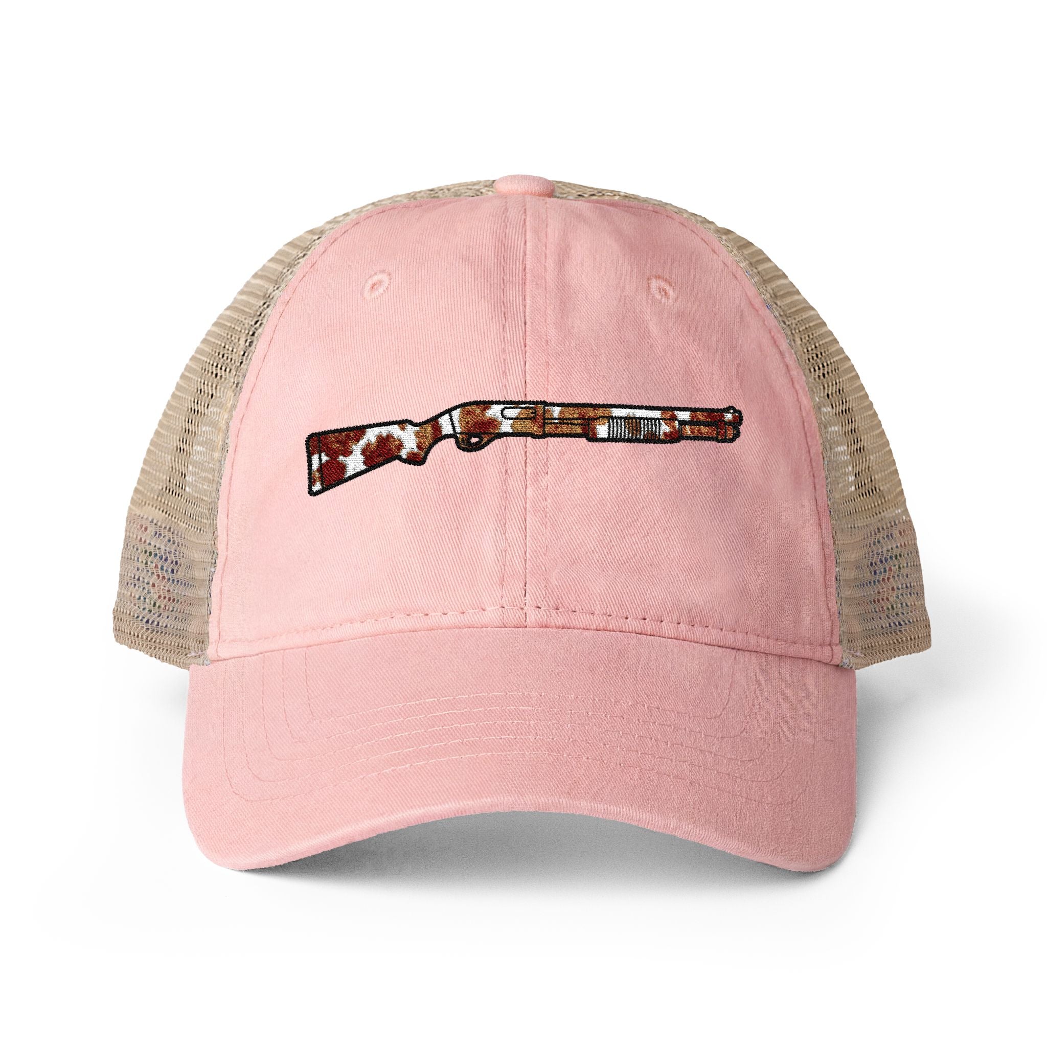 Cow Print Shotgun Women's Washed Mesh-Back Cap