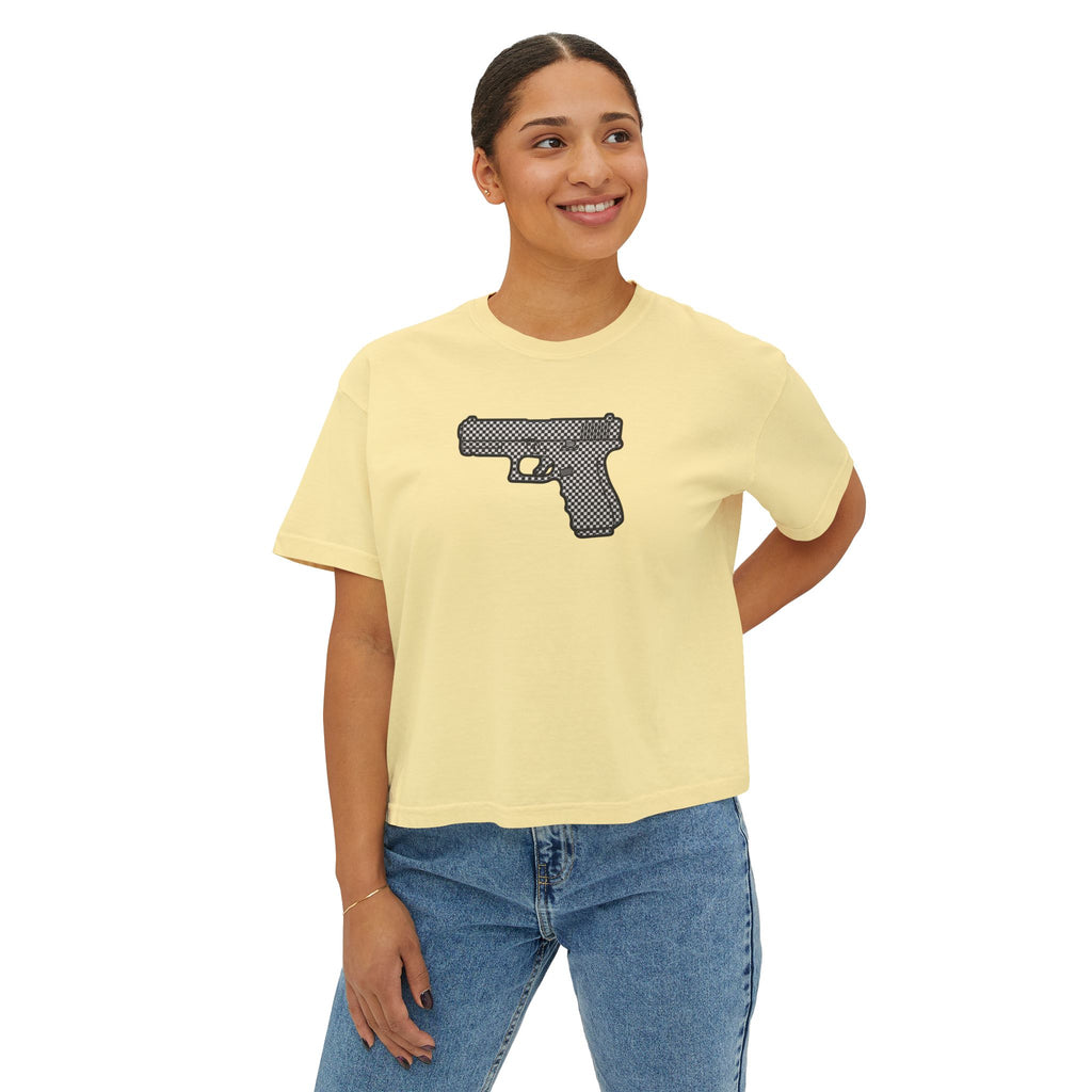 The Checker Collection-Pistol — Women's Boxy Tee