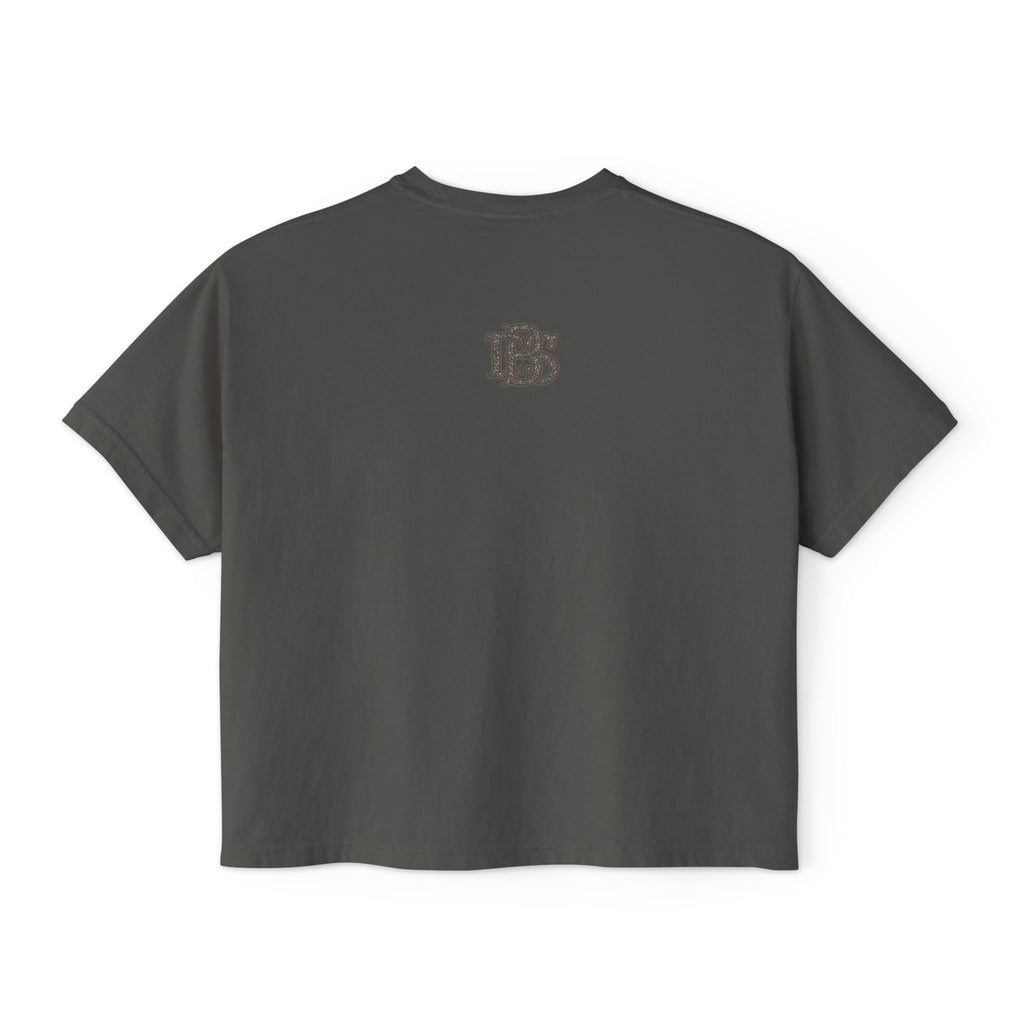 Beans and Bullets Women's Boxy Tee – Coffee Lover Graphic Crop Tee