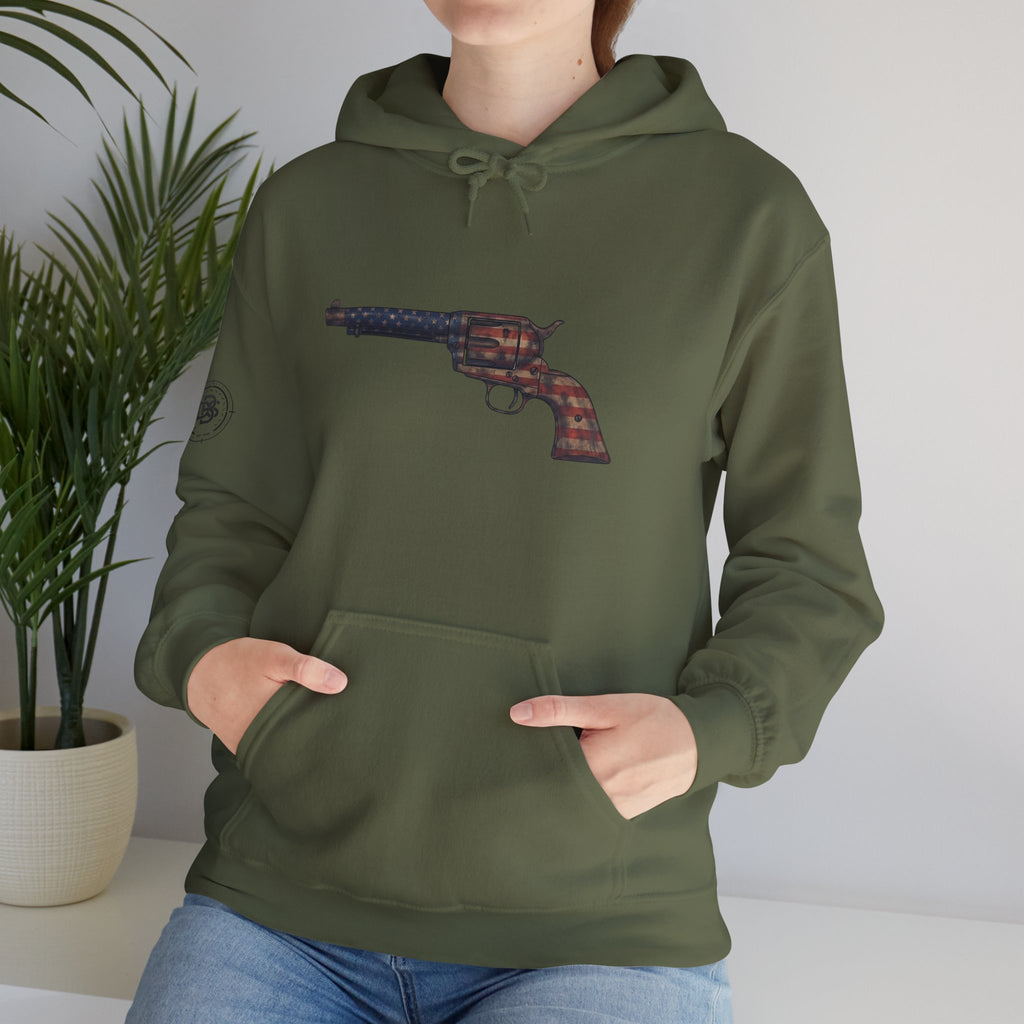 United States Flag Revolver Graphic Hoodie