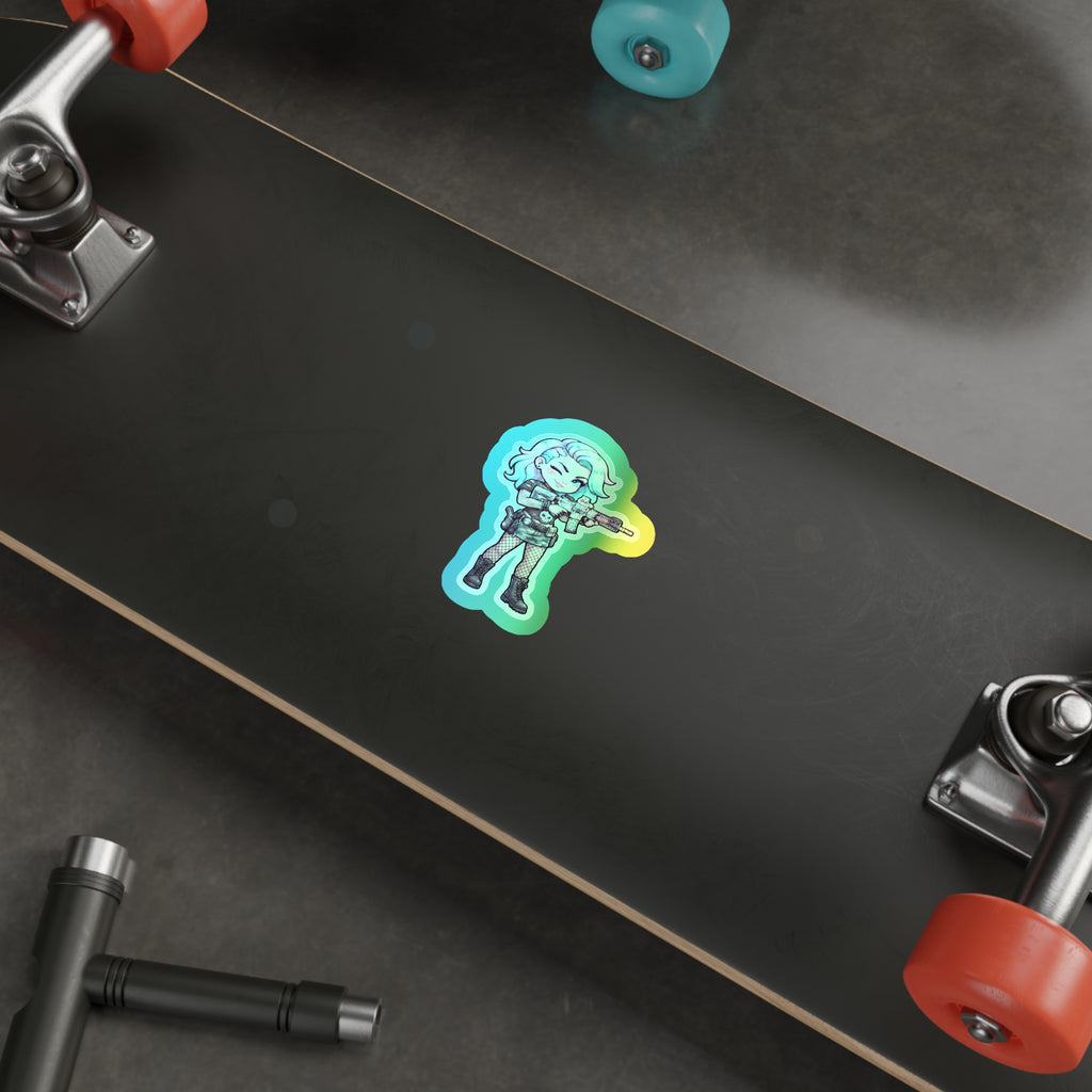 Cute Shooter Holographic Die-cut Stickers