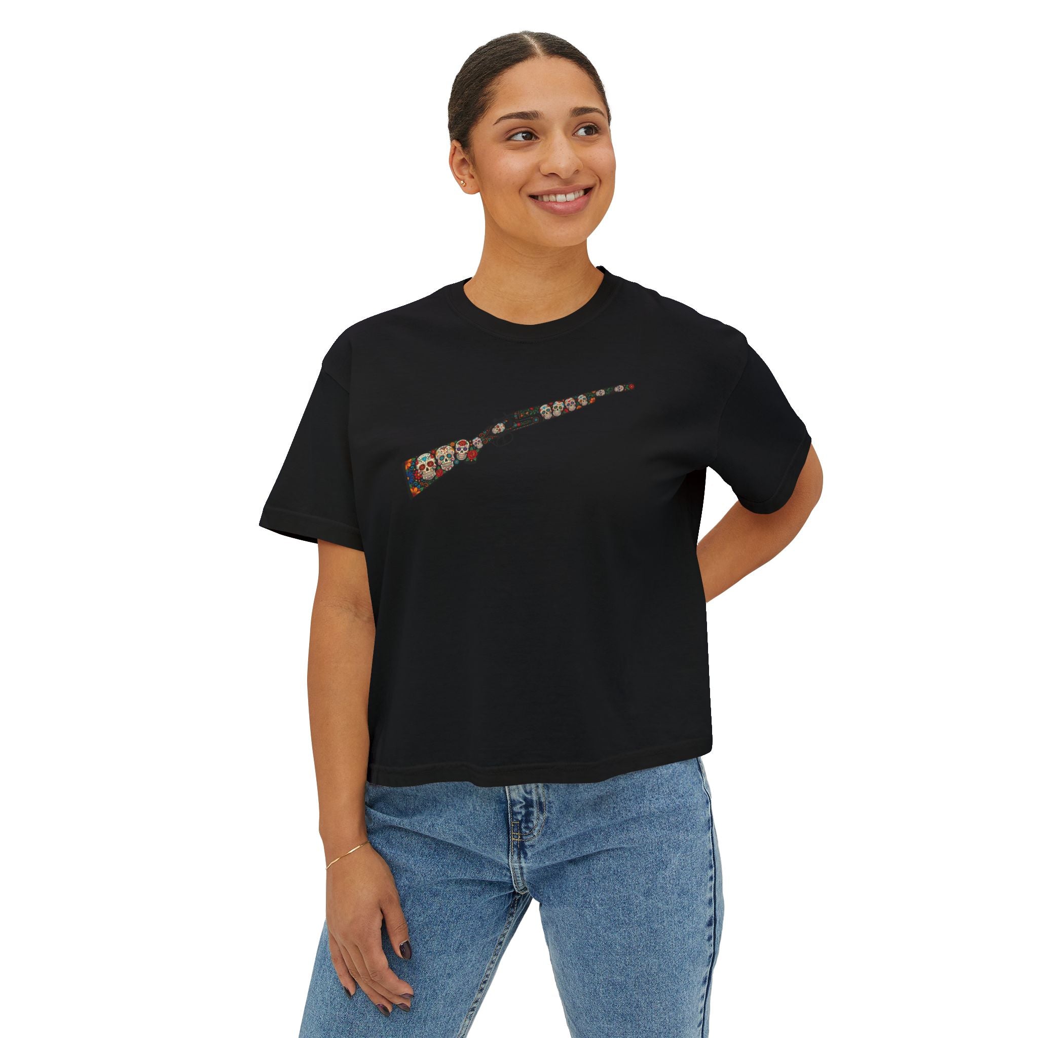 The Sugar Skull Collection -Shotgun- Women’s Boxy Tee