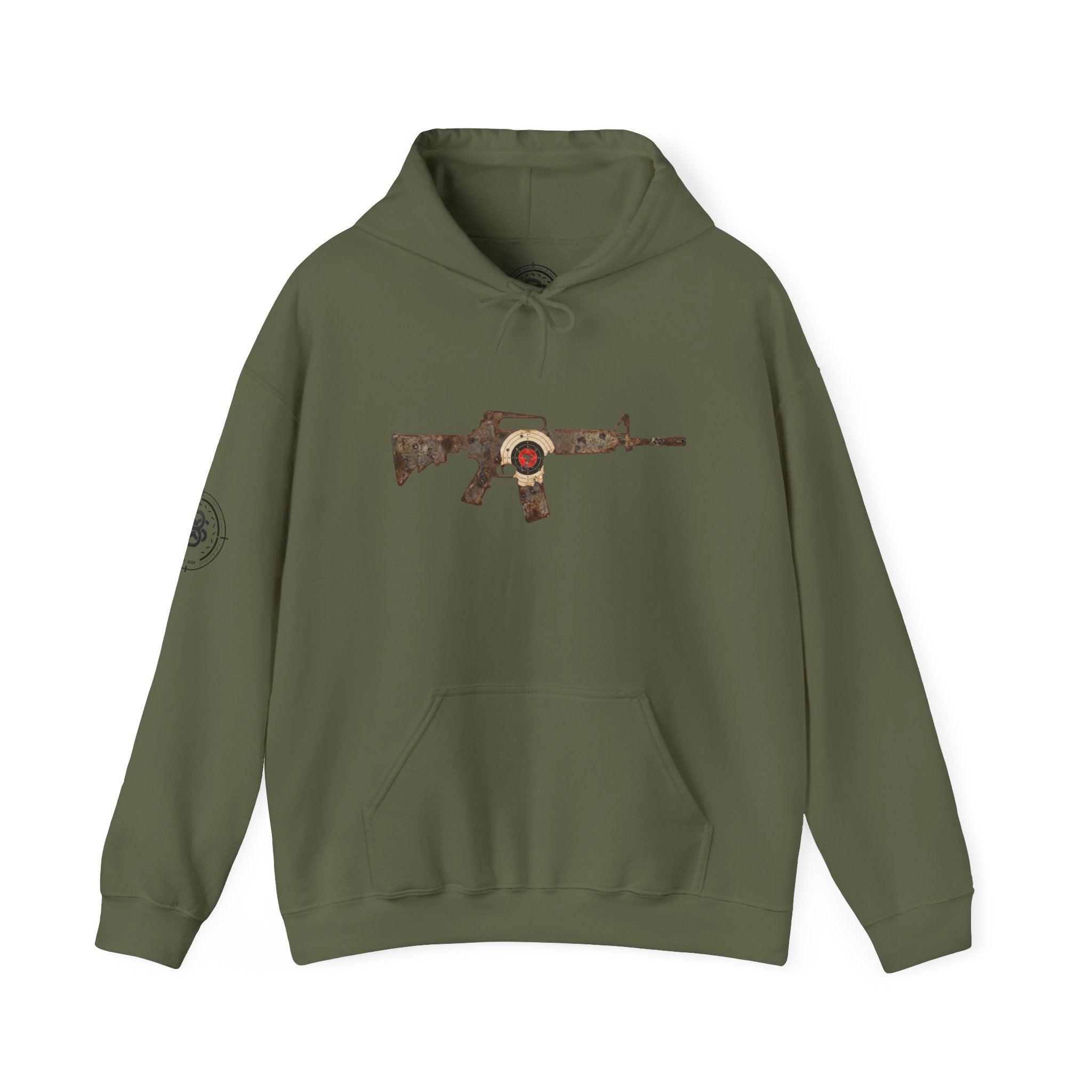 Vintage Metal AR Rifle Graphic Hoodie