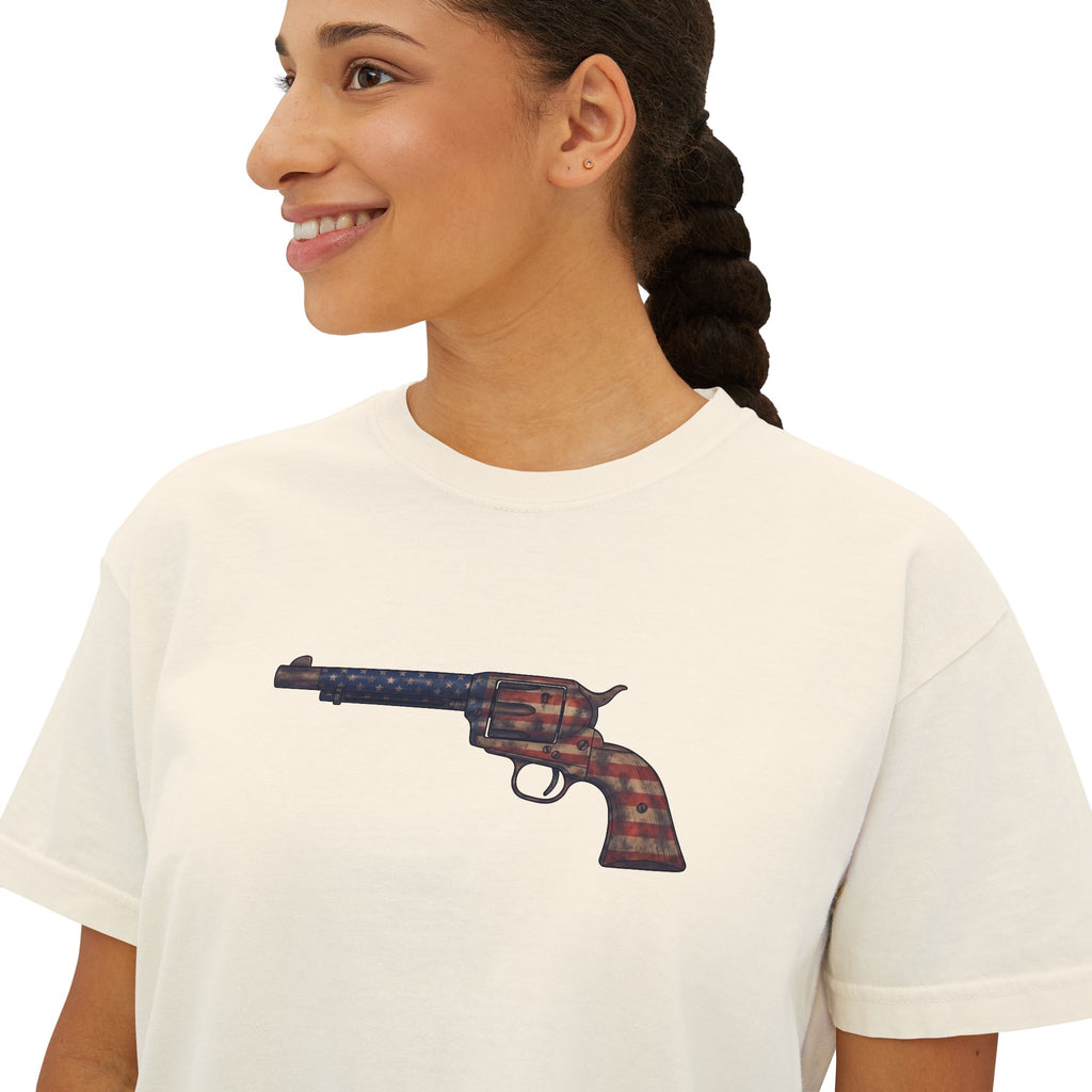 The US Flag Collection-Revolver- Women's Boxy Tee