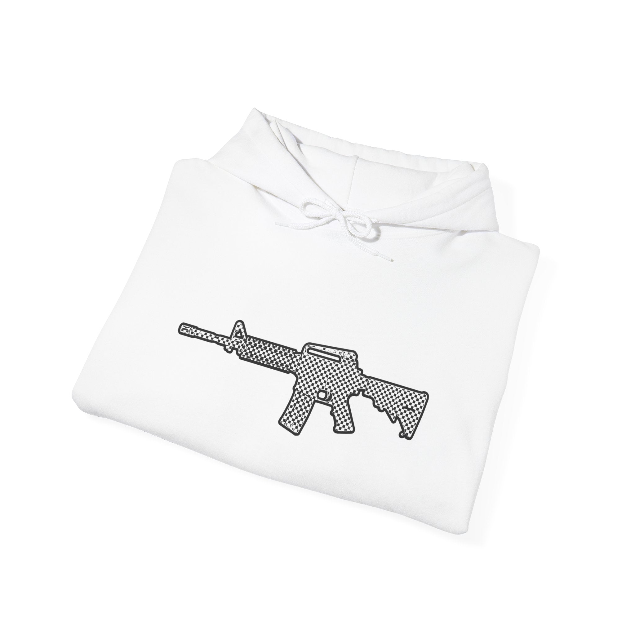 Checker Rifle Outline Graphic Hoodie