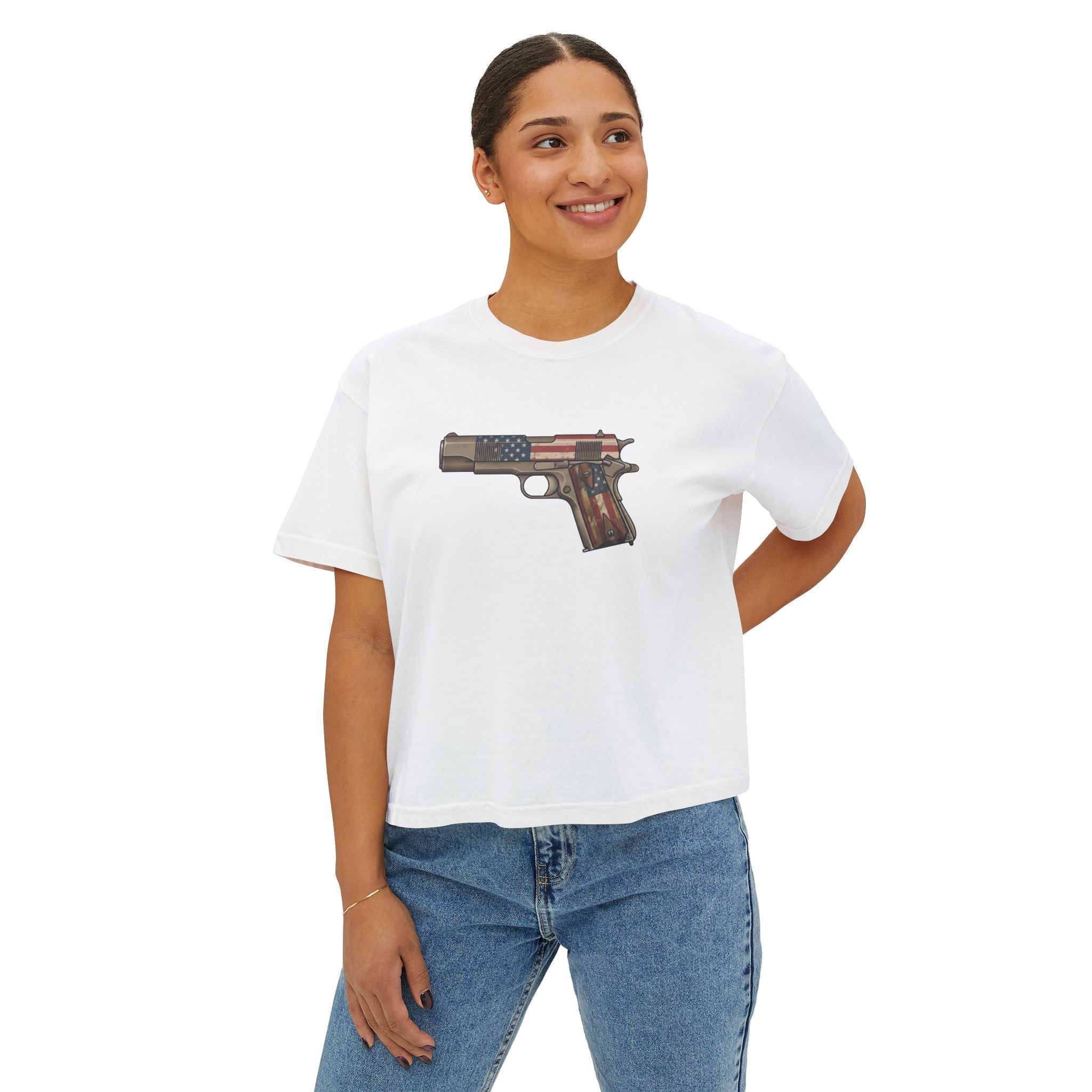 The US Flag Collection-1911 Pistol-Women's Boxy Tee