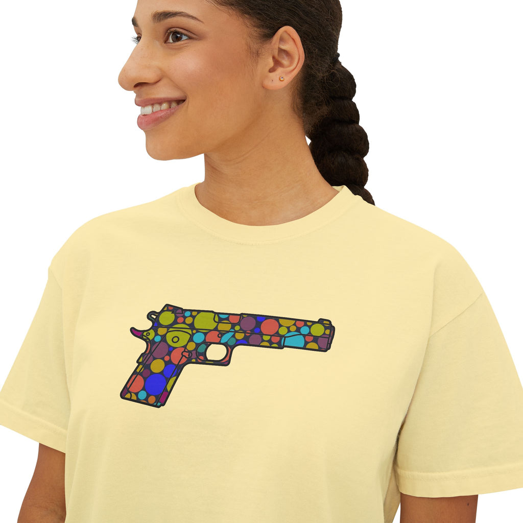 The Dot Collection- 1911 Pistol- Women's Boxy Tee