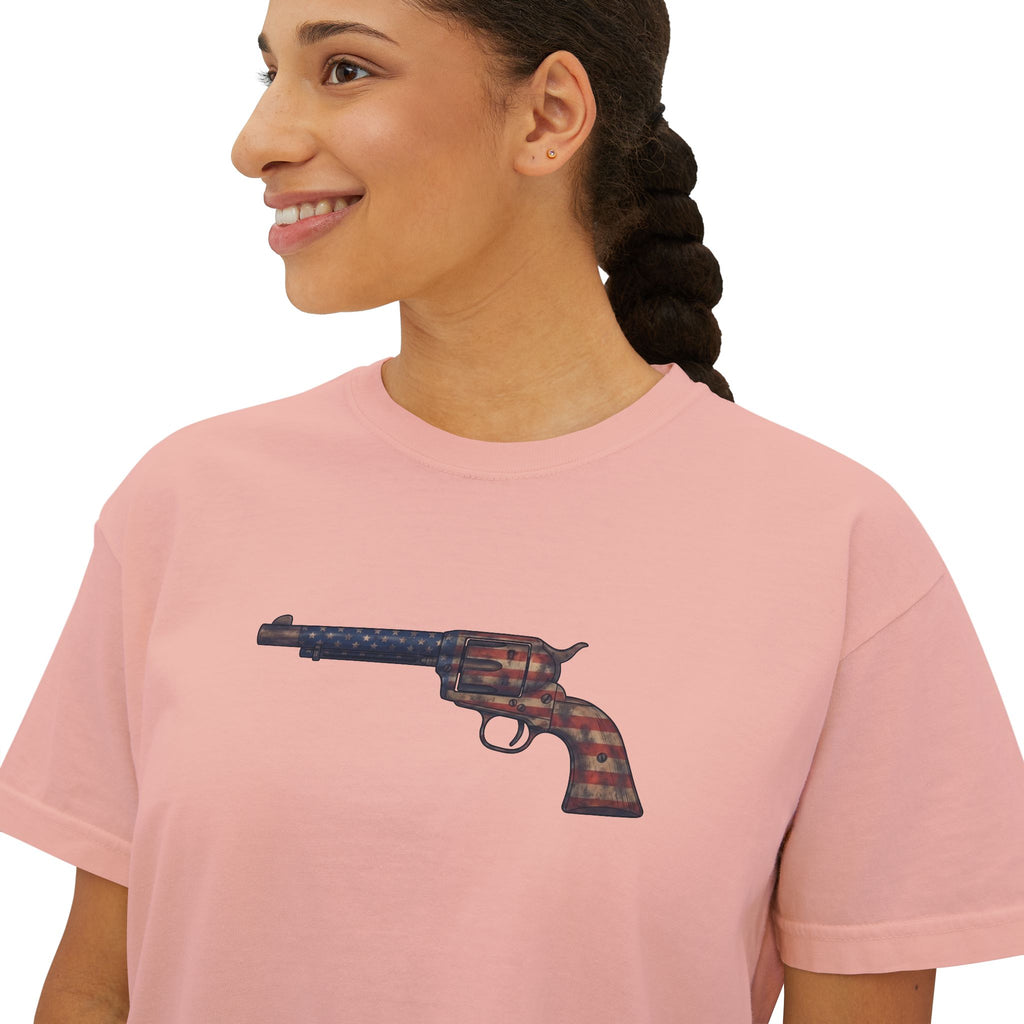 The US Flag Collection-Revolver- Women's Boxy Tee