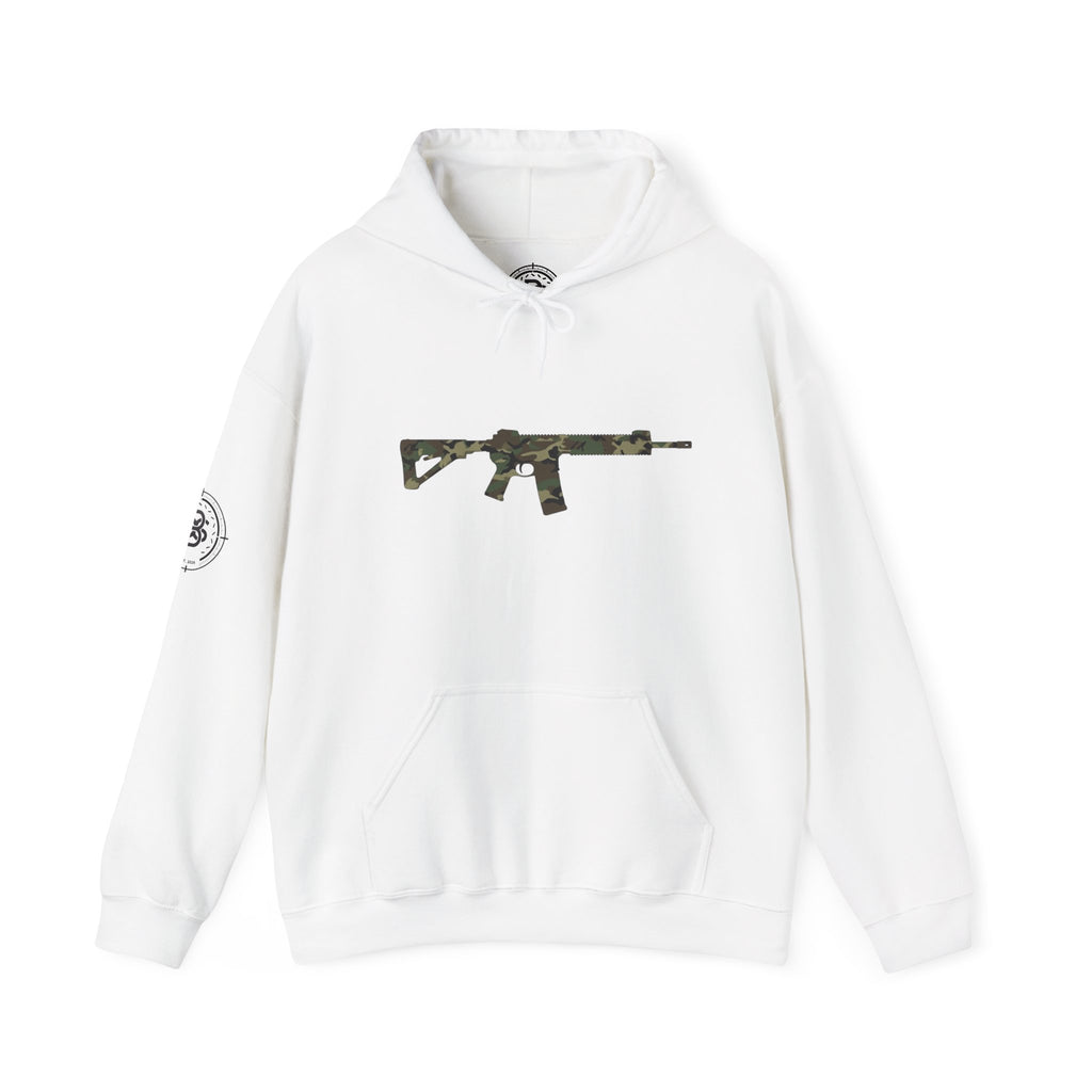 AR Rifle Camo Graphic Hoodie - Military Style Pullover